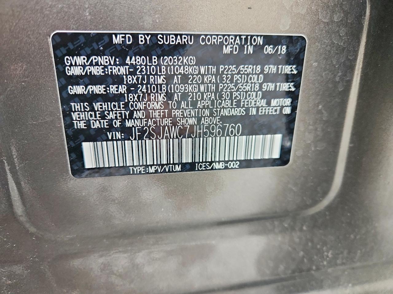 2018 SUBARU FORESTER 2.5I TOURING photo 13