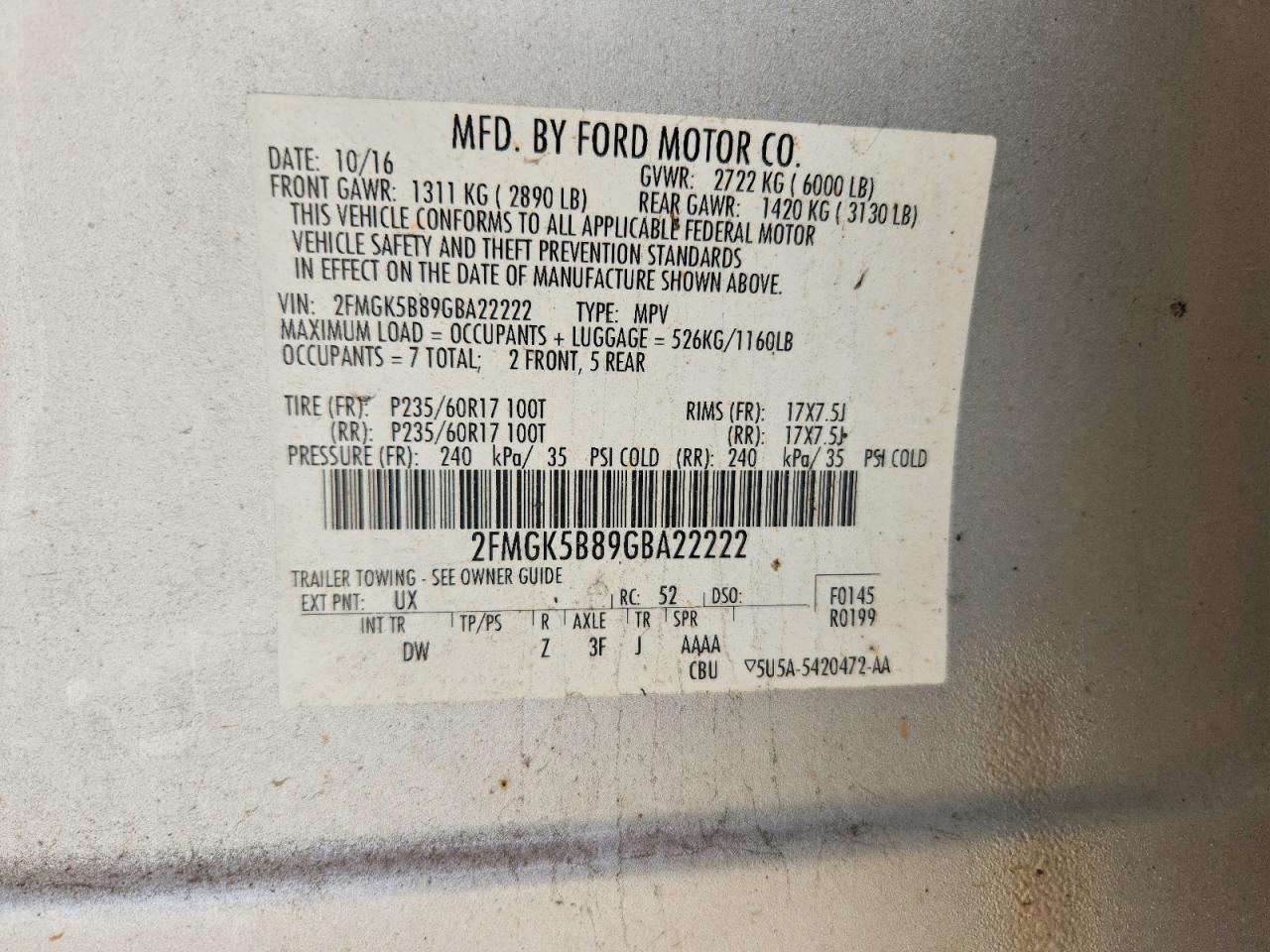2016 FORD FLEX SE photo 13