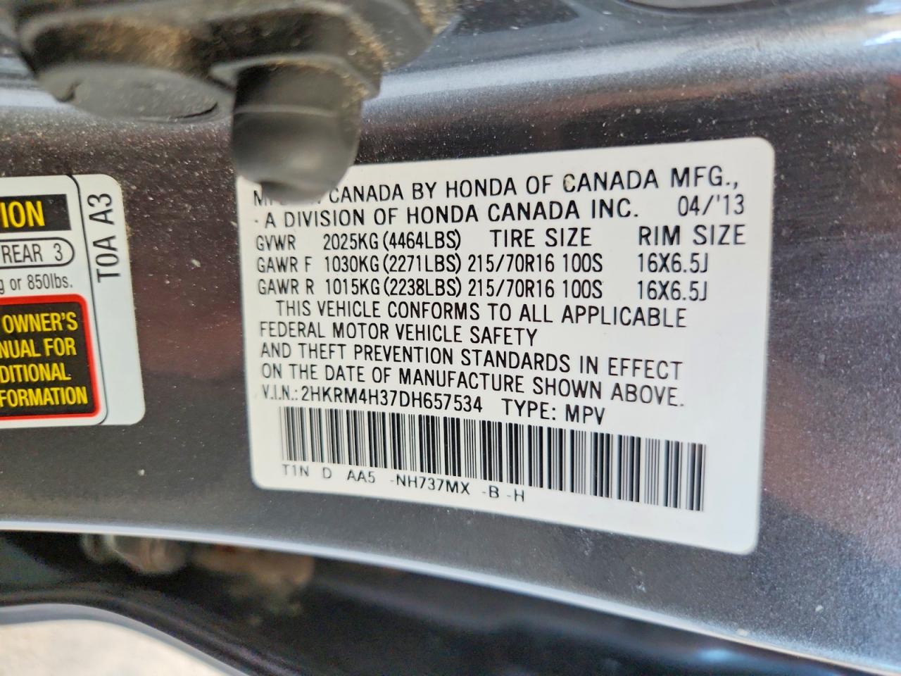 2013 HONDA CR-V LX photo 13