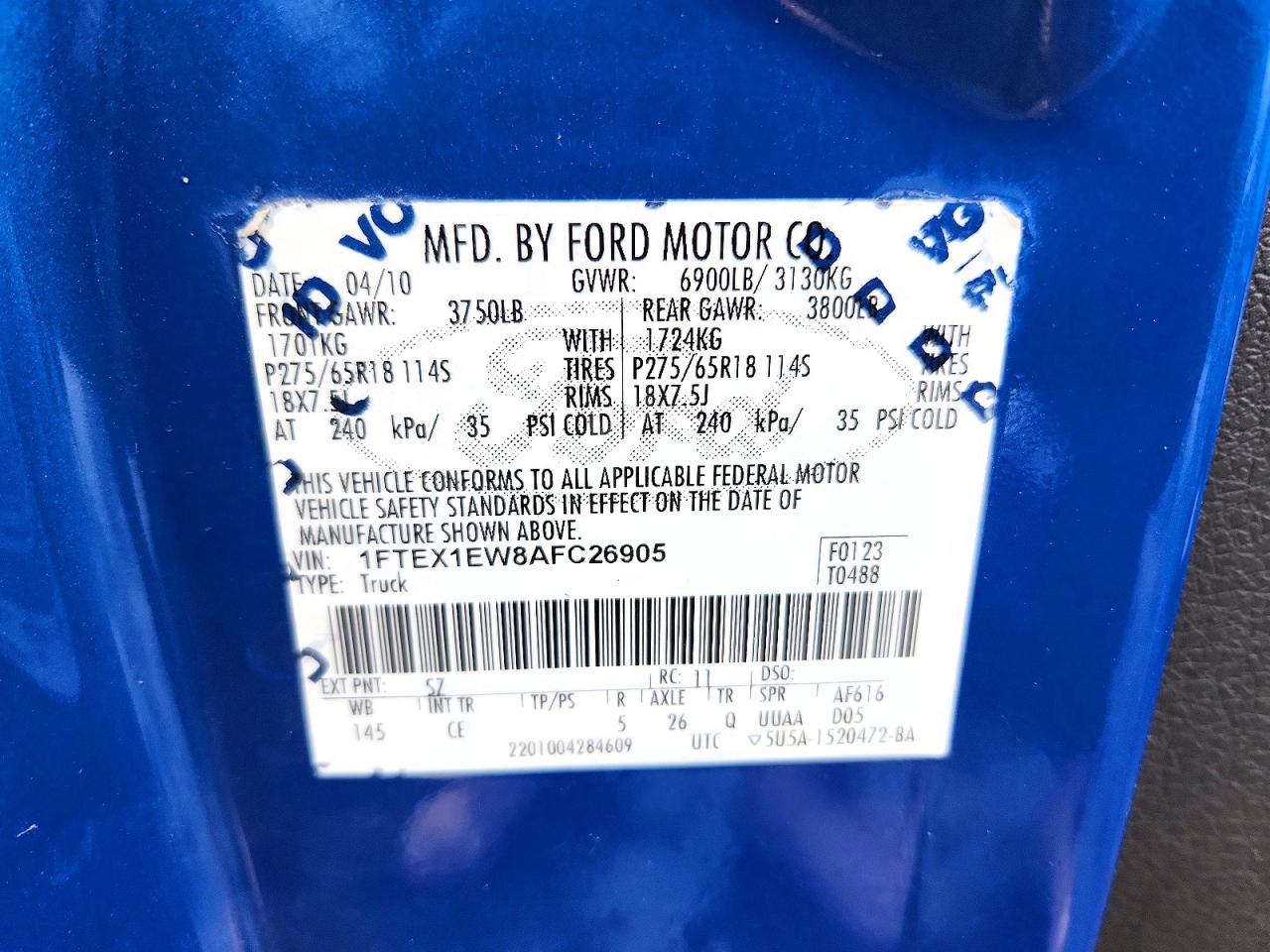 2010 FORD F150 SUPER CAB photo 34