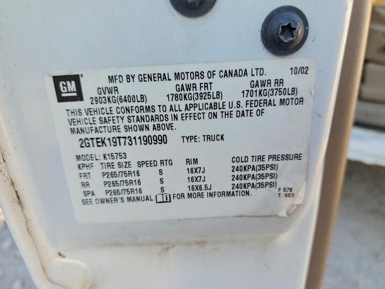 2003 GMC NEW SIERRA K1500 photo 12