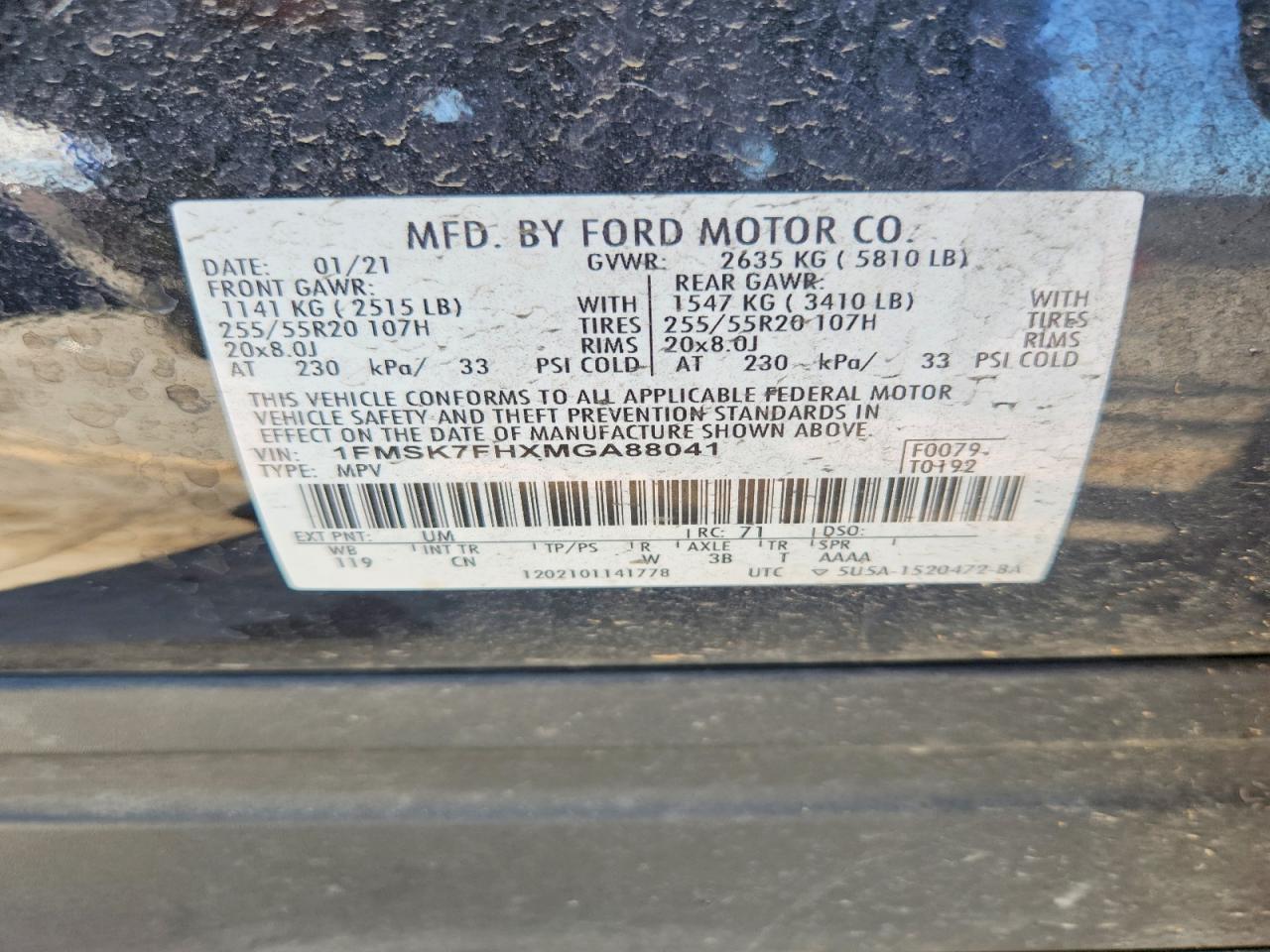 2021 FORD EXPLORER LIMITED photo 27