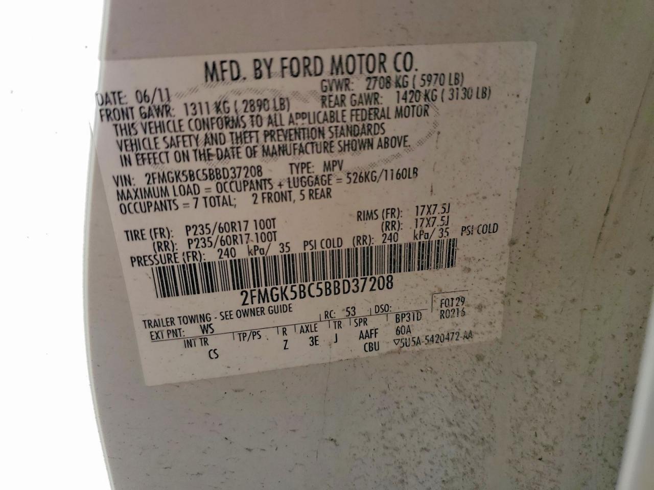 2011 FORD FLEX SE photo 25