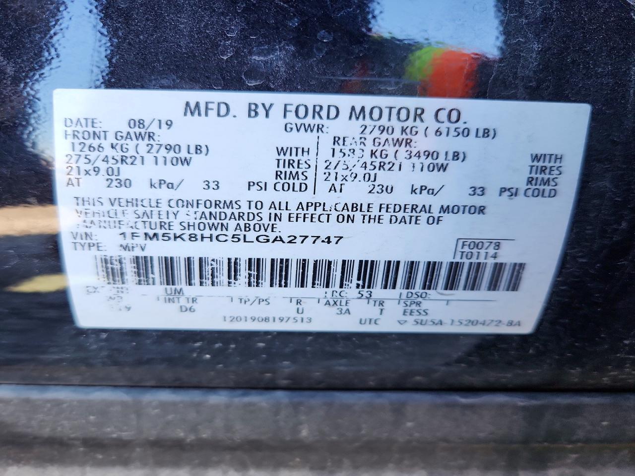 2020 FORD EXPLORER PLATINUM photo 13