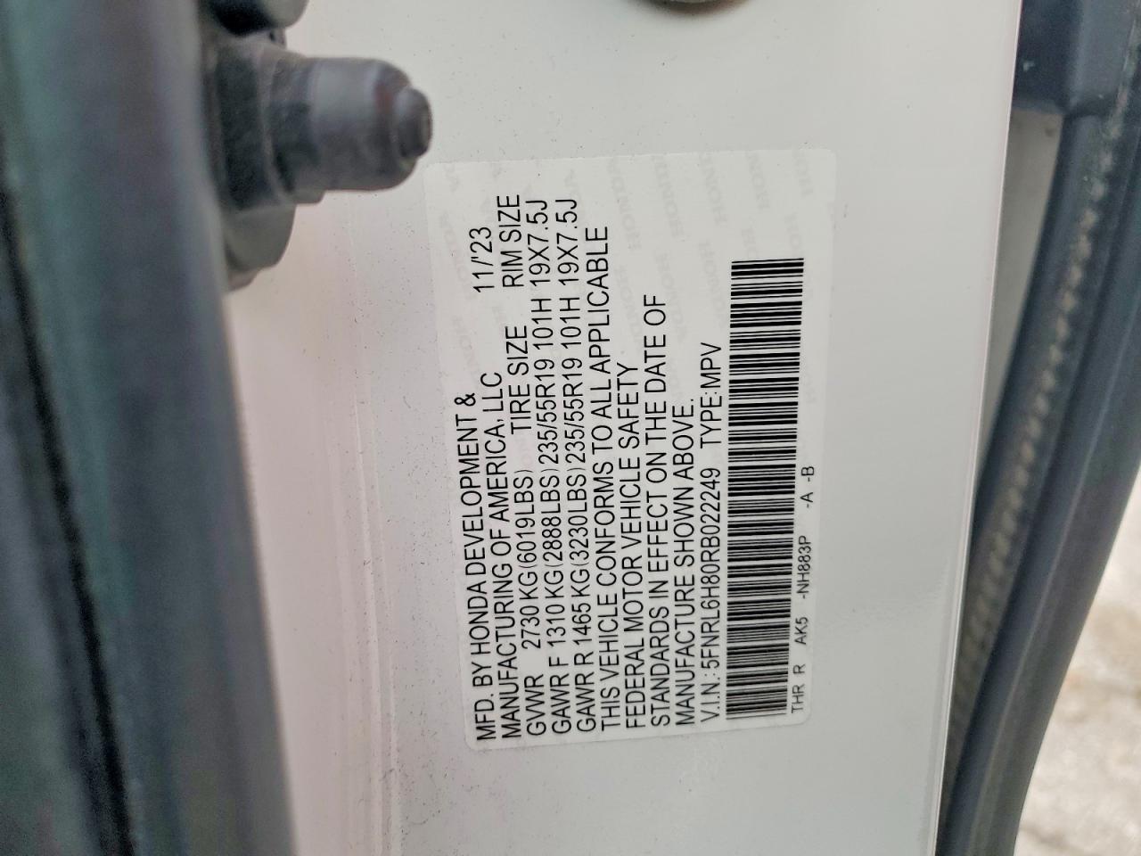 2024 HONDA ODYSSEY TOURING photo 27