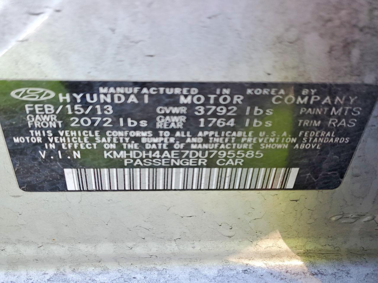 2013 HYUNDAI ELANTRA GLS photo 34