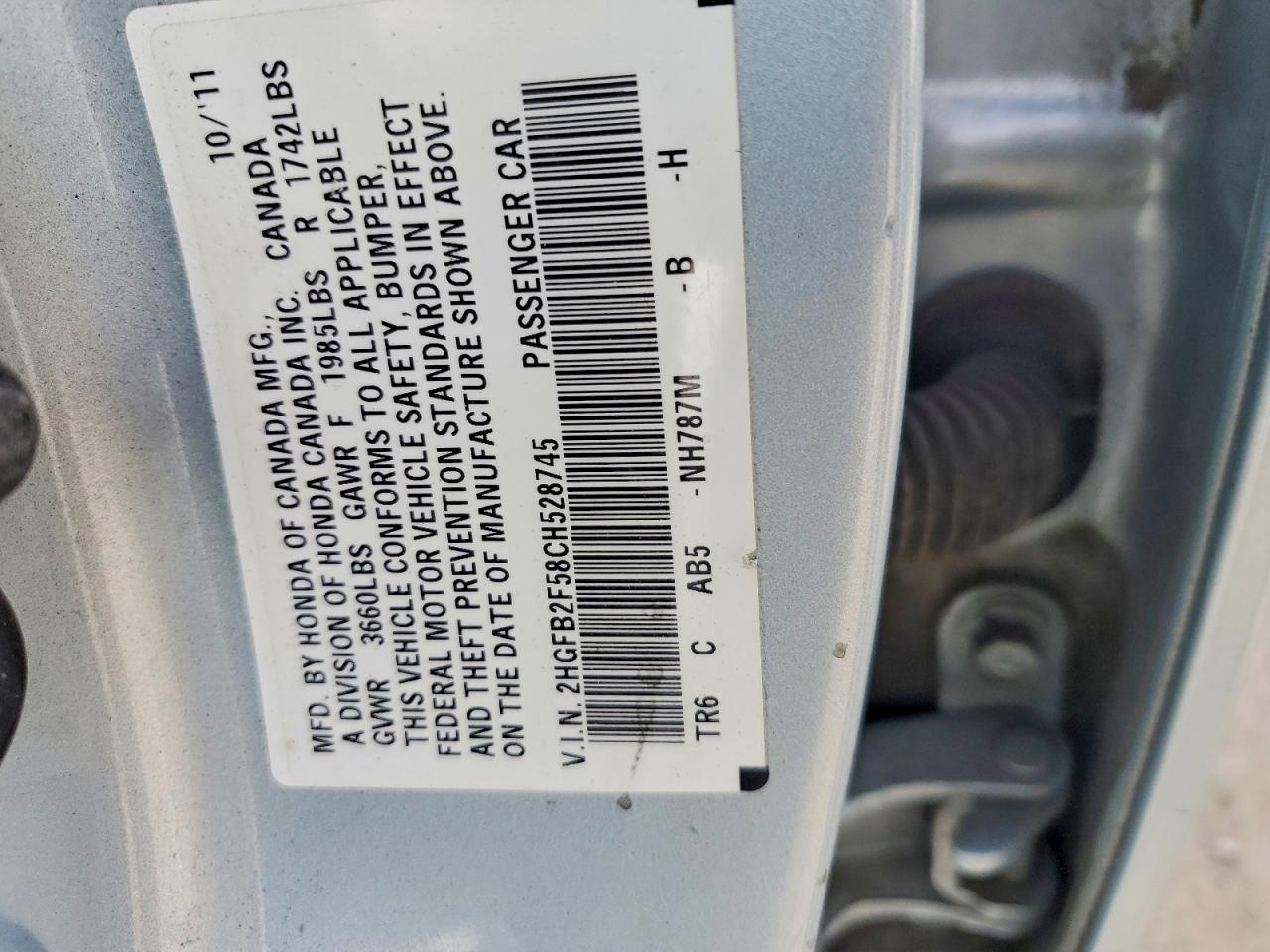 2012 HONDA CIVIC LX photo 13