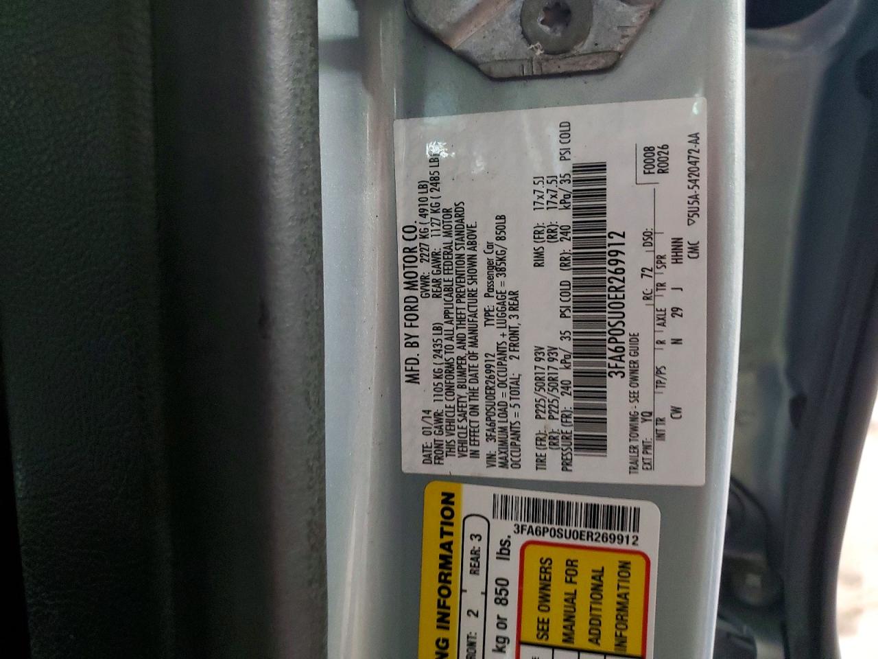 2014 FORD FUSION TITANIUM PHEV photo 13
