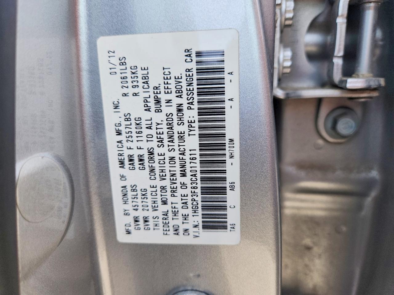2012 HONDA ACCORD EXL photo 34