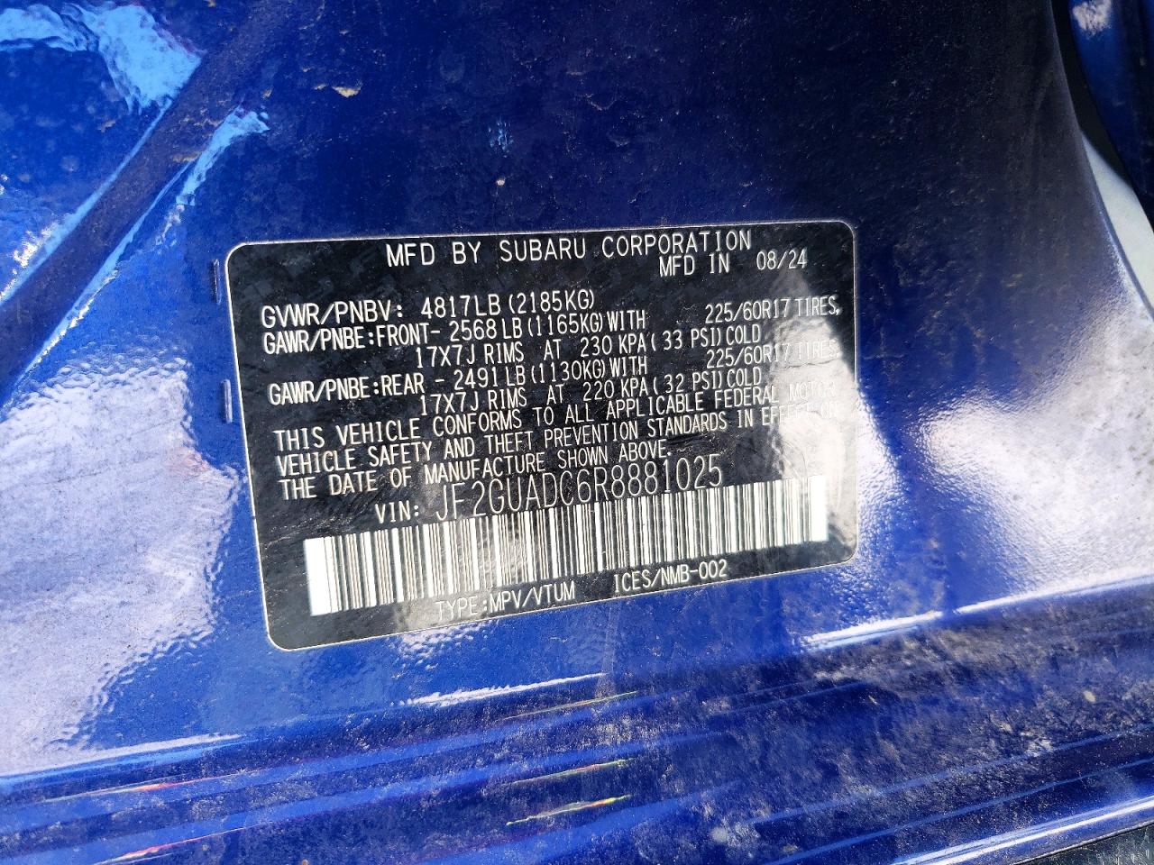 2024 SUBARU CROSSTREK PREMIUM photo 25