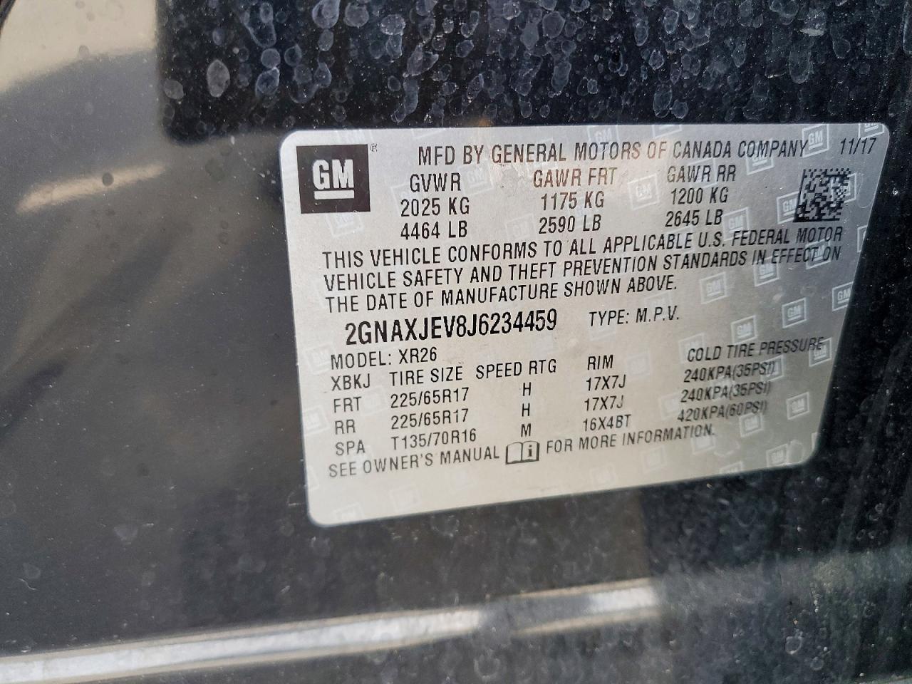 2018 CHEVROLET EQUINOX LT photo 37