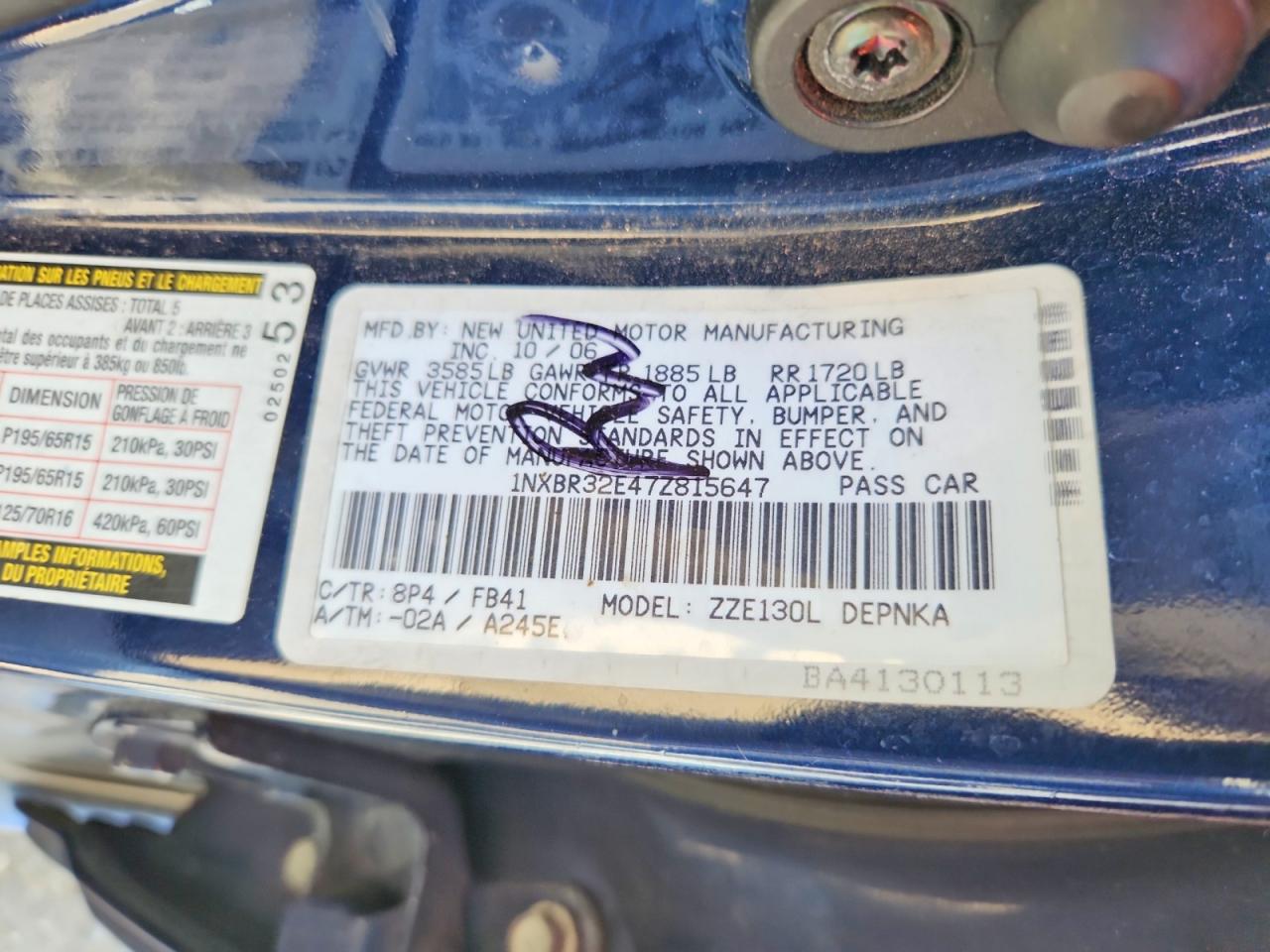 2007 TOYOTA COROLLA LE photo 34