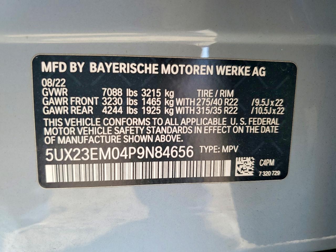 2023 BMW X7 XDRIVE40I photo 14