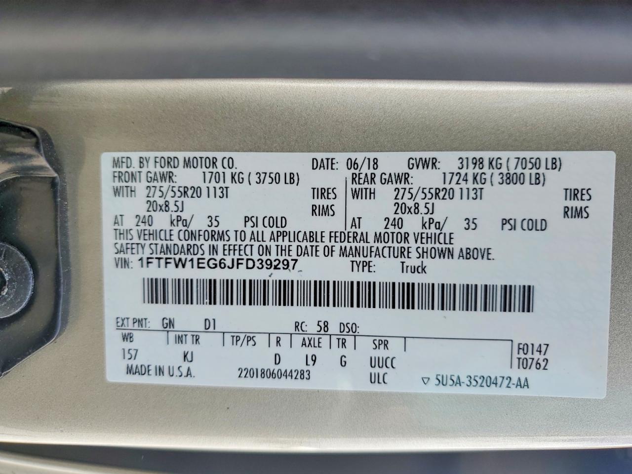 2018 FORD F150 SUPERCREW photo 23