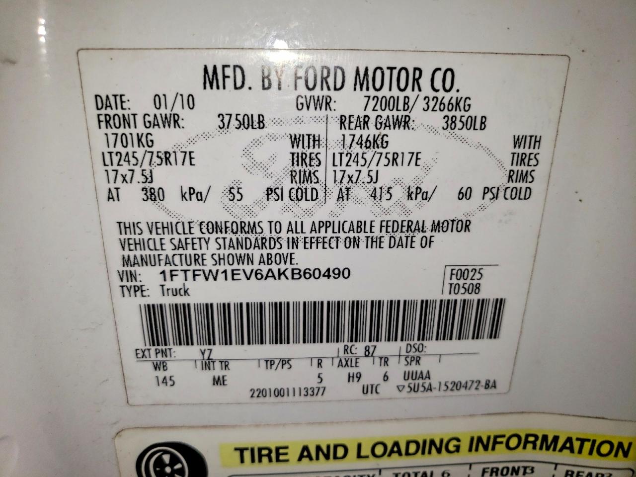 2010 FORD F150 SUPERCREW photo 12