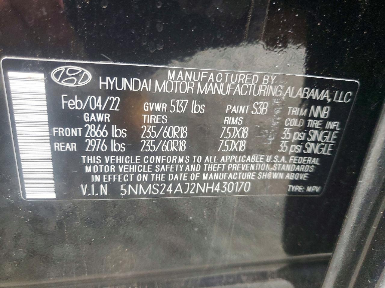 2022 HYUNDAI SANTA FE SEL photo 27