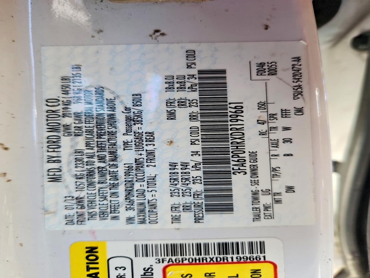2013 FORD FUSION SE photo 23