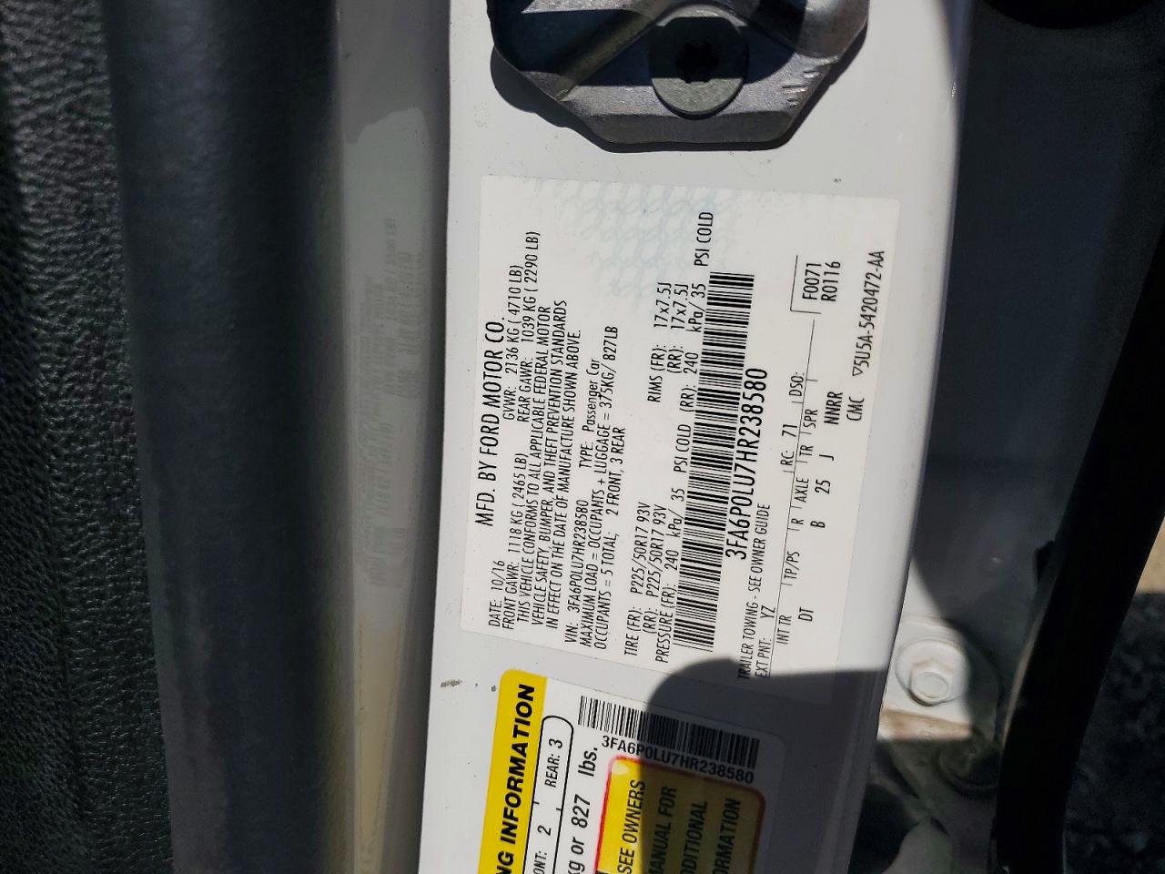 2017 FORD FUSION SE HYBRID photo 34