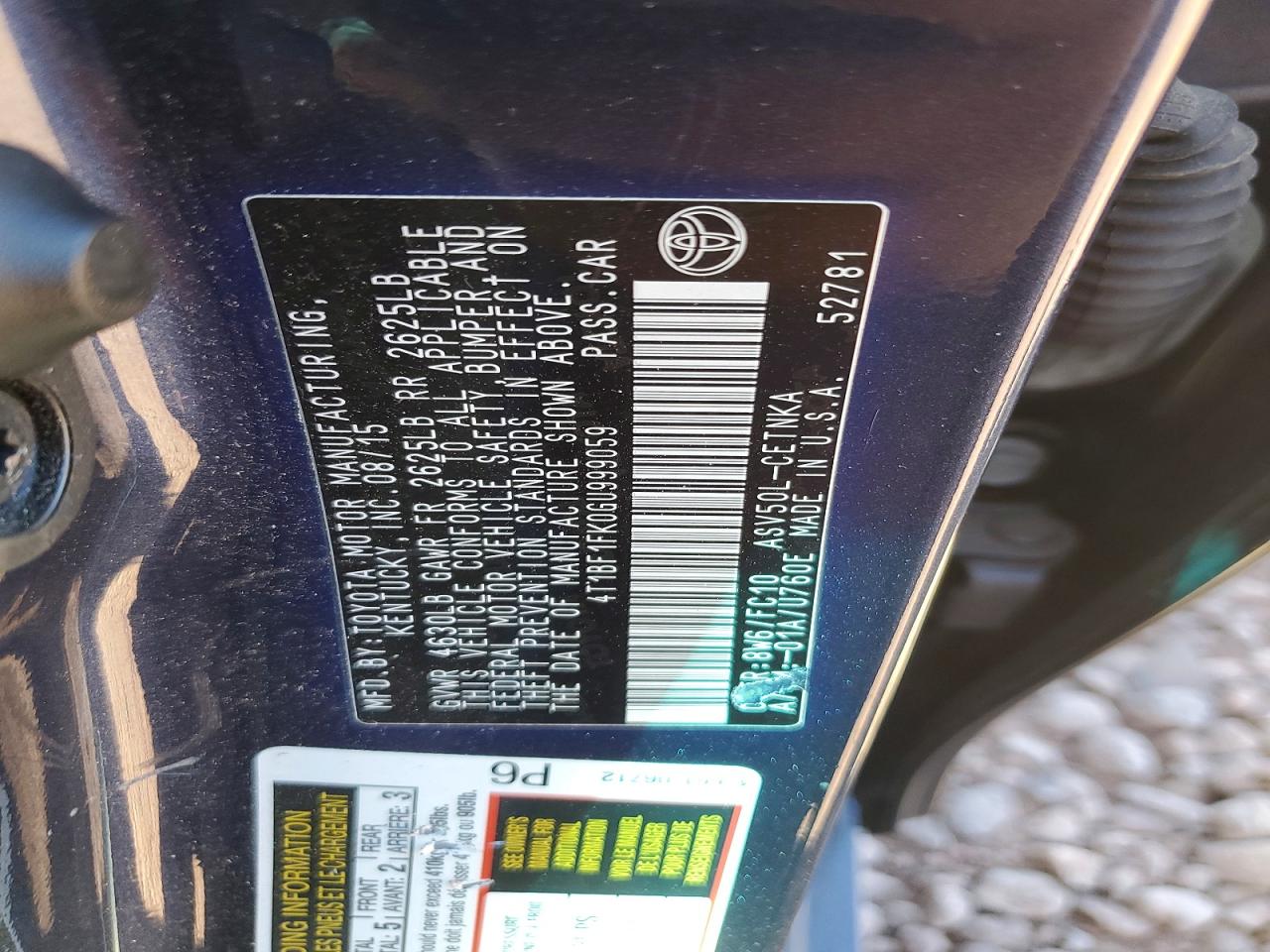 2016 TOYOTA CAMRY LE photo 23