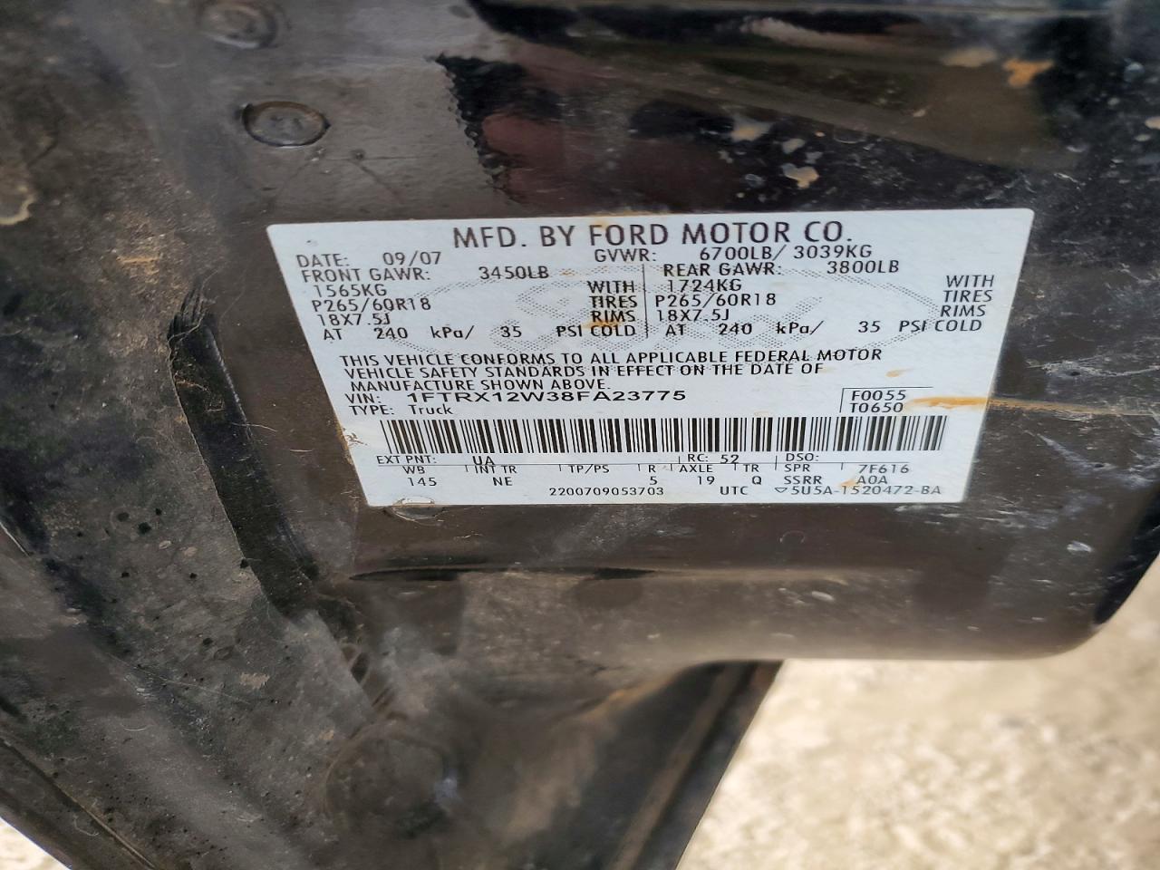 2008 FORD F150 photo 12