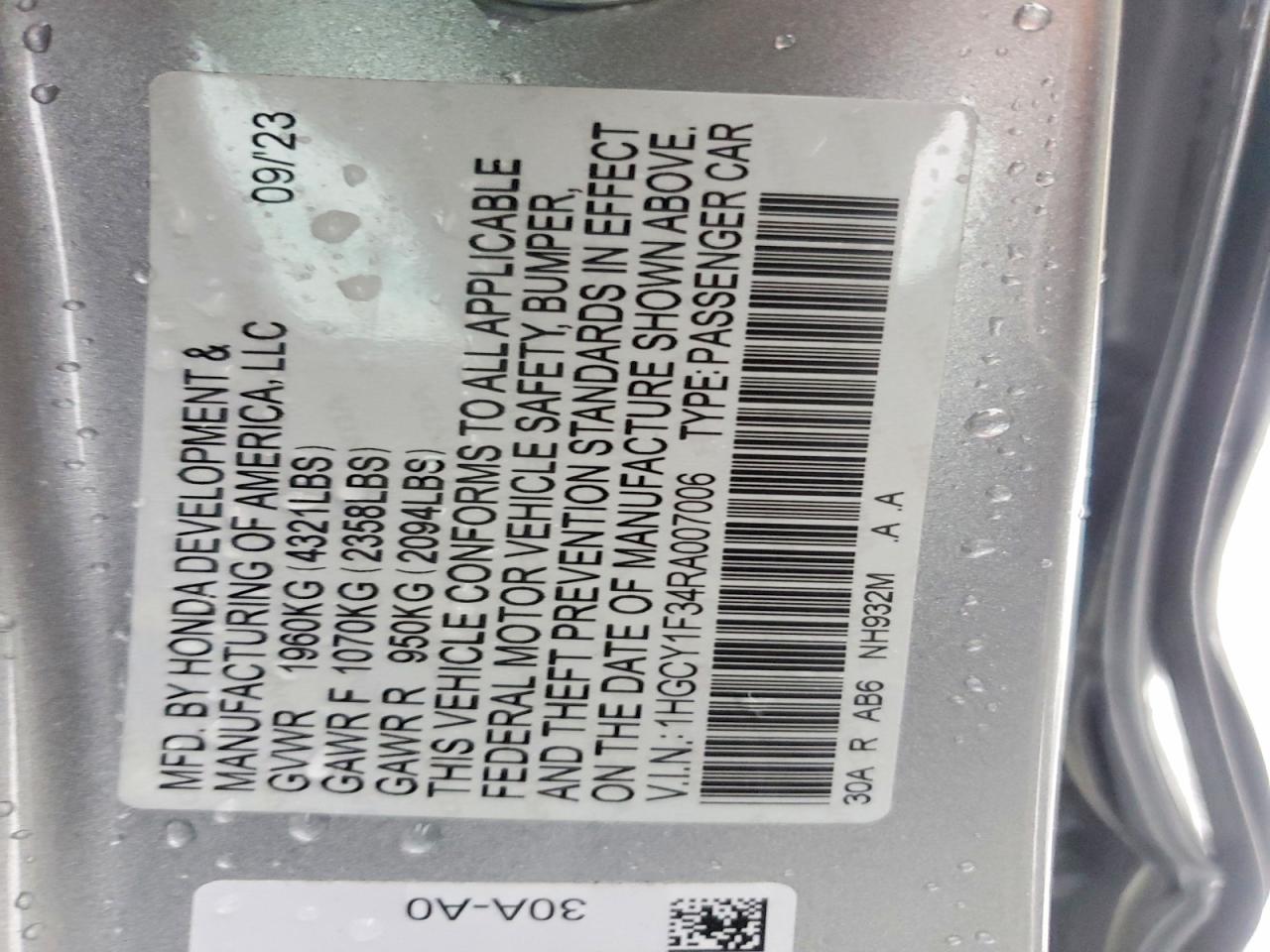 2024 HONDA ACCORD EX photo 34