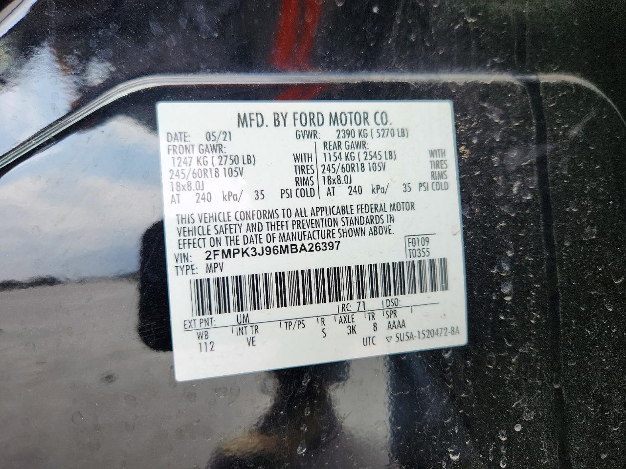 2021 FORD EDGE SEL photo 37