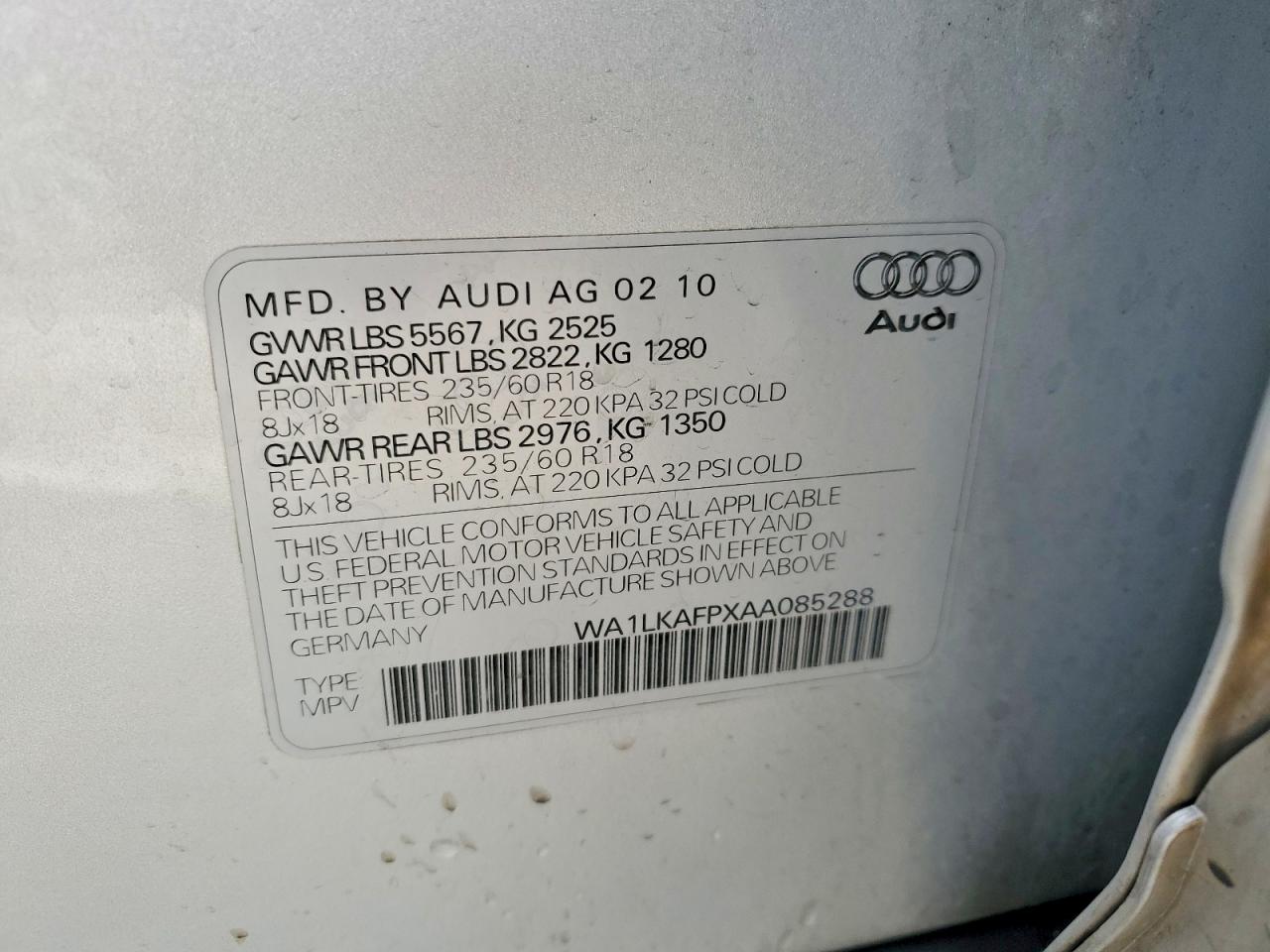 2010 AUDI Q5 PREMIUM PLUS photo 12