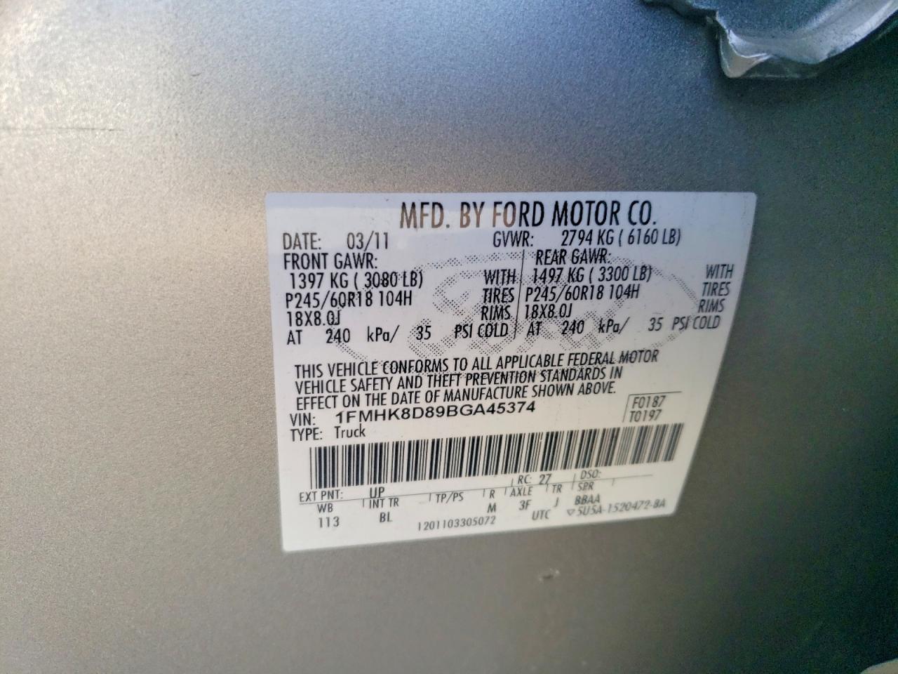 2011 FORD EXPLORER XLT photo 25