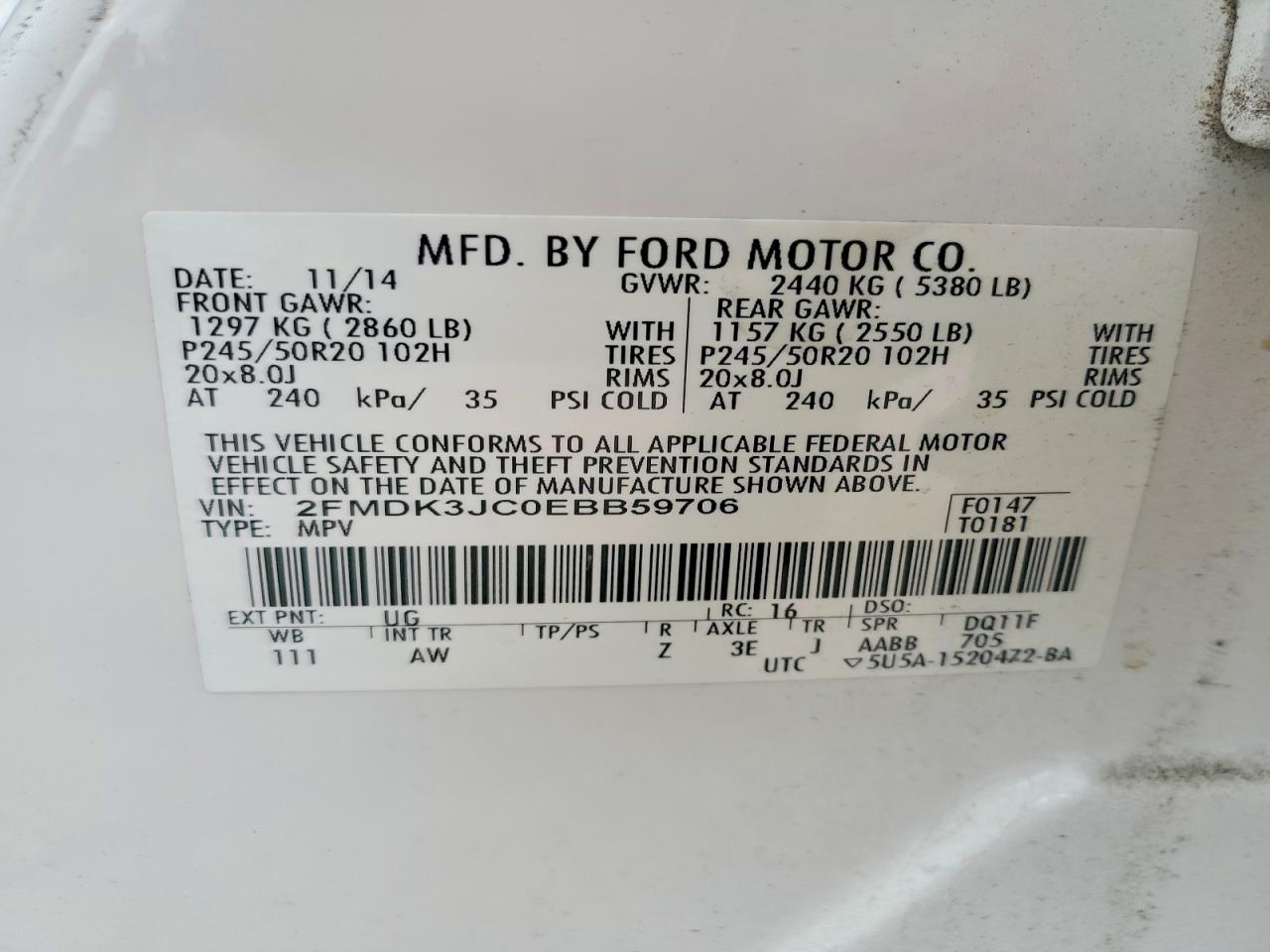 2014 FORD EDGE SEL photo 23