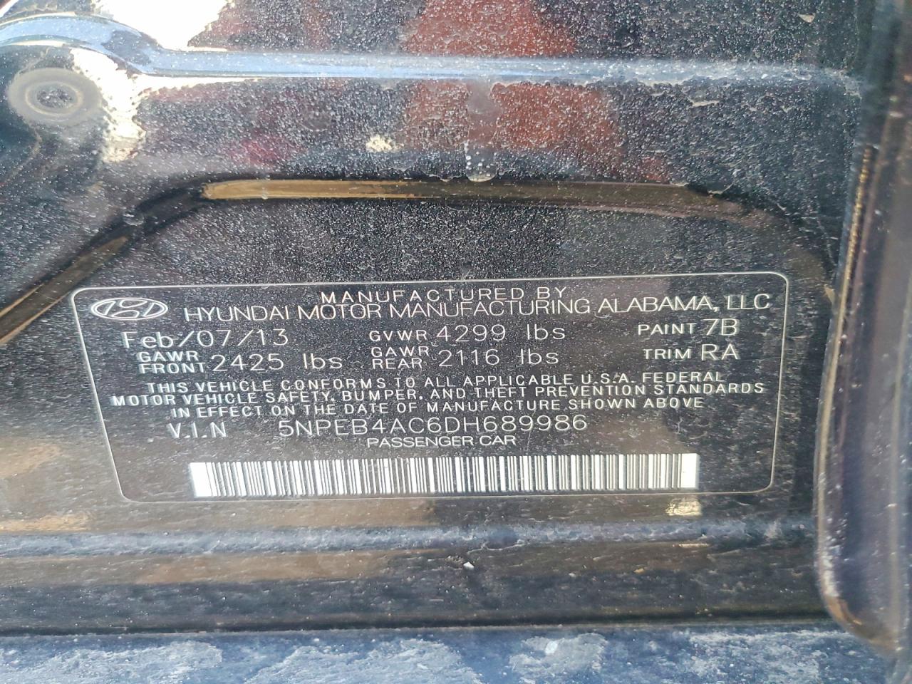 2013 HYUNDAI SONATA GLS photo 23