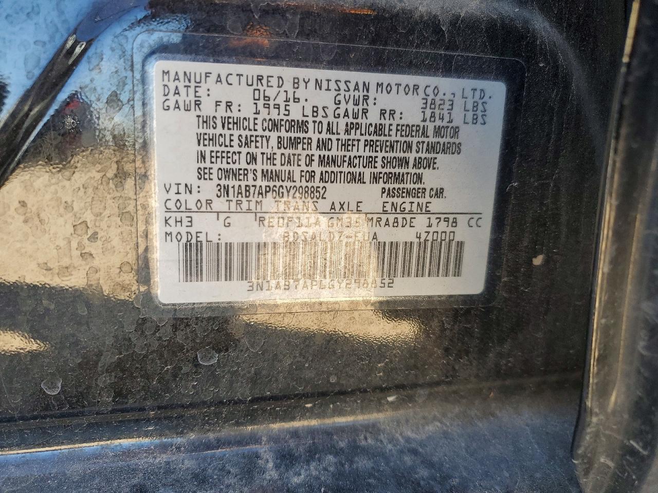 2016 NISSAN SENTRA SV photo 12