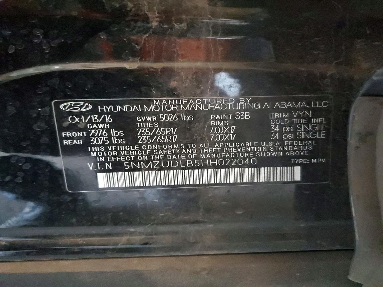 2017 HYUNDAI SANTA FE SPORT 2.4L photo 13