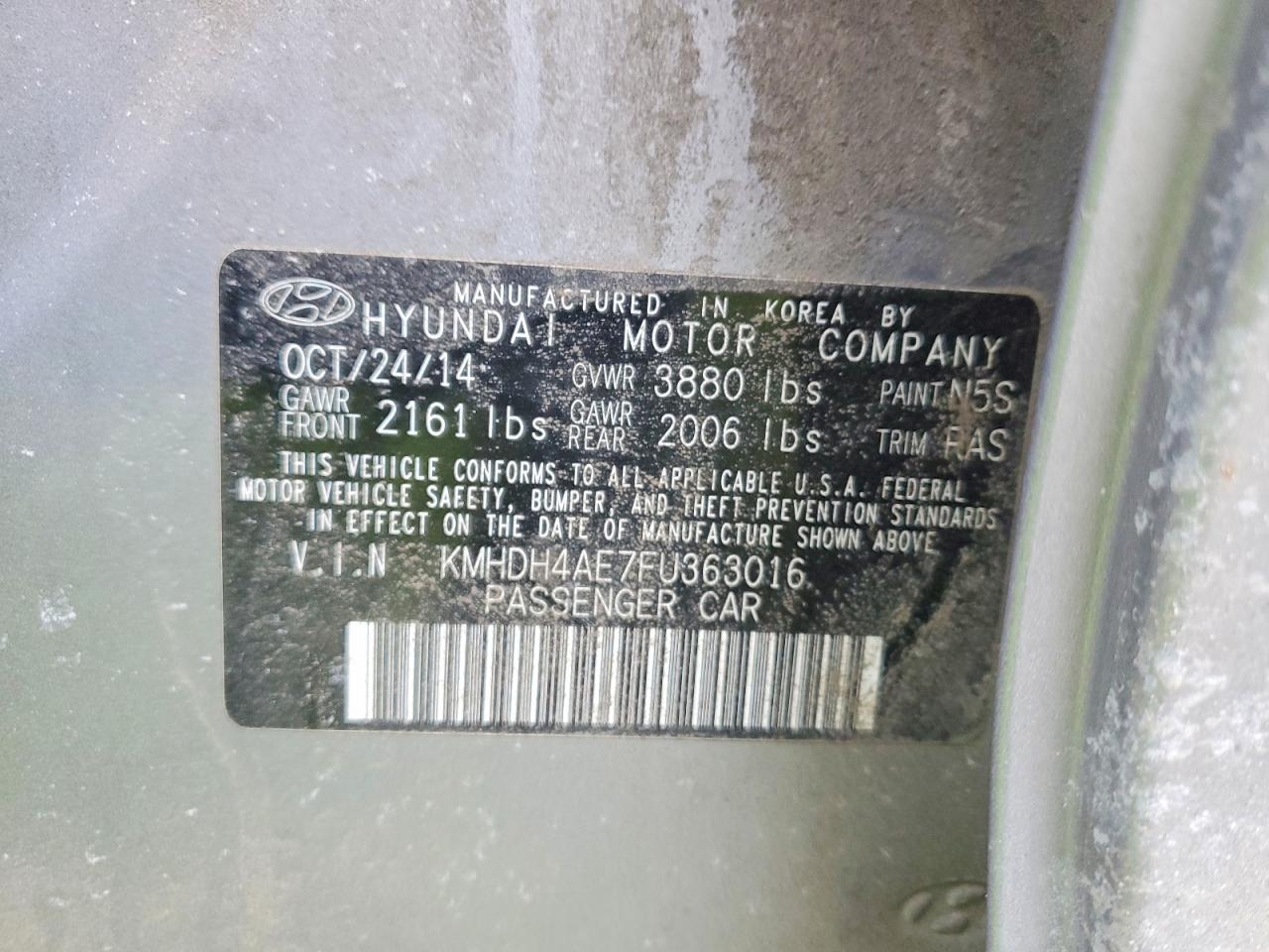 2015 HYUNDAI ELANTRA LIMITED photo 13