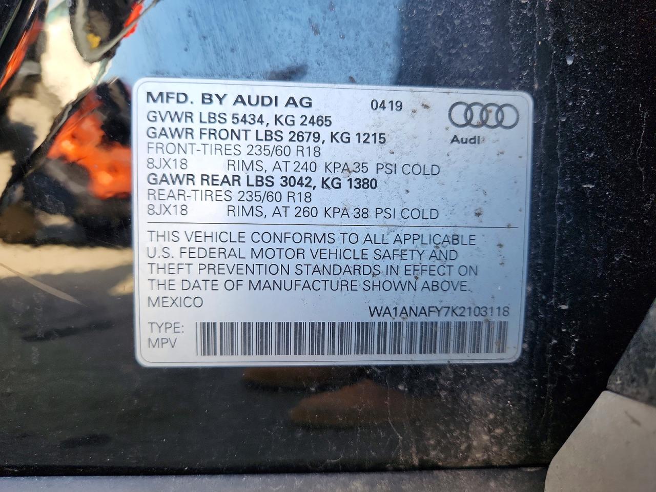 2019 AUDI Q5 PREMIUM photo 14