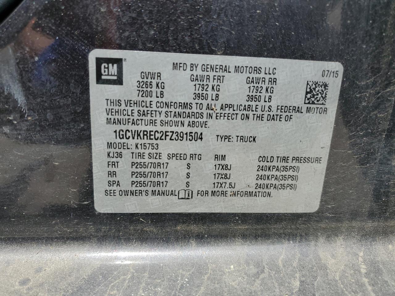 2015 CHEV SILVERADO photo 12