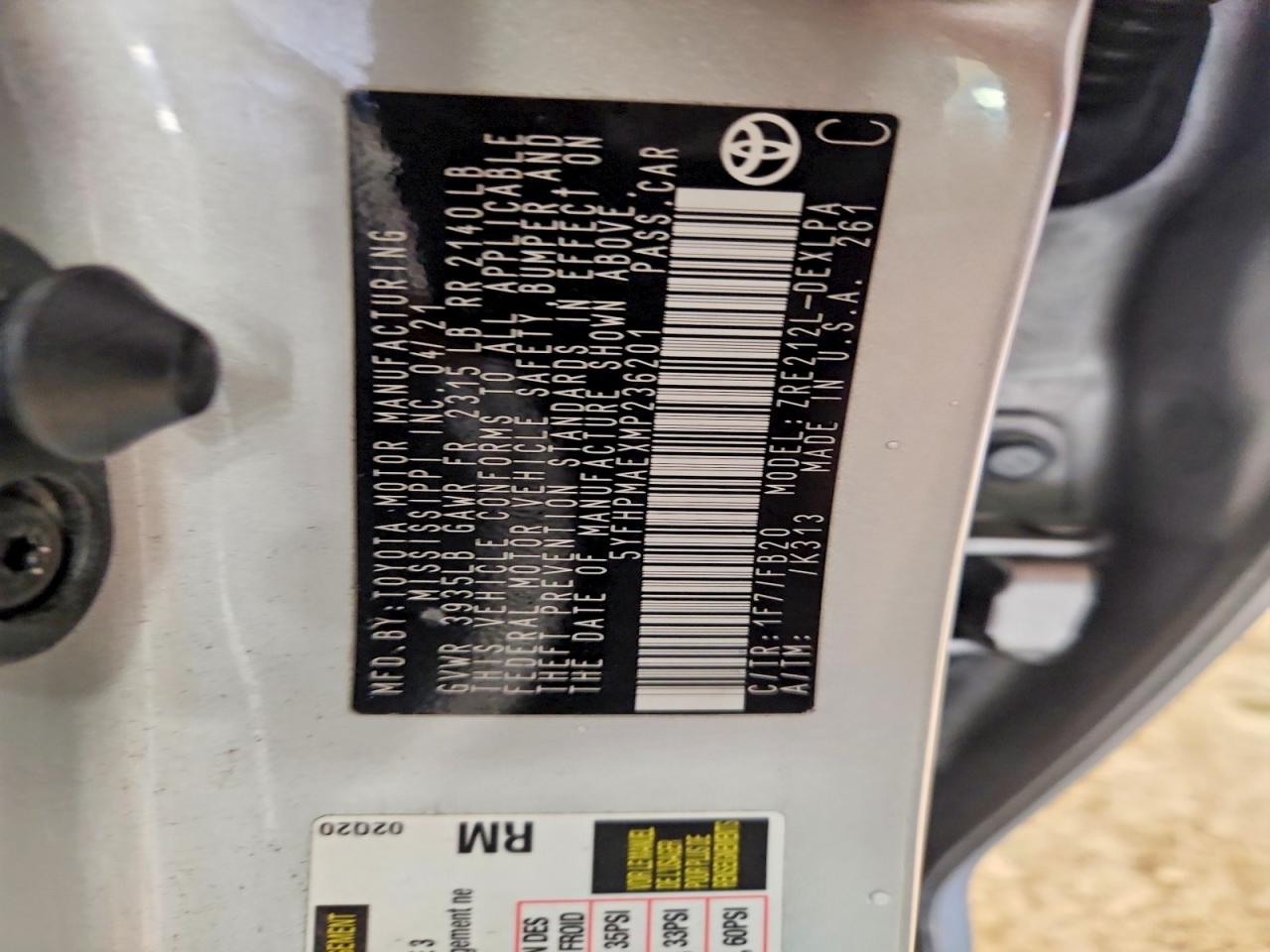 2021 TOYOTA COROLLA LE photo 23