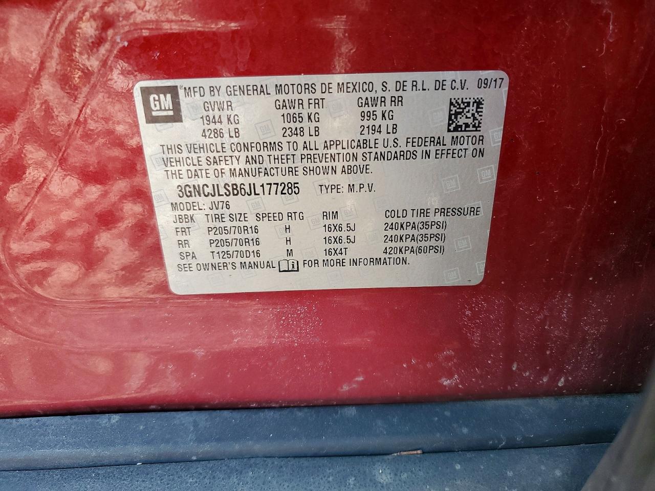 2018 CHEVROLET TRAX 1LT photo 13
