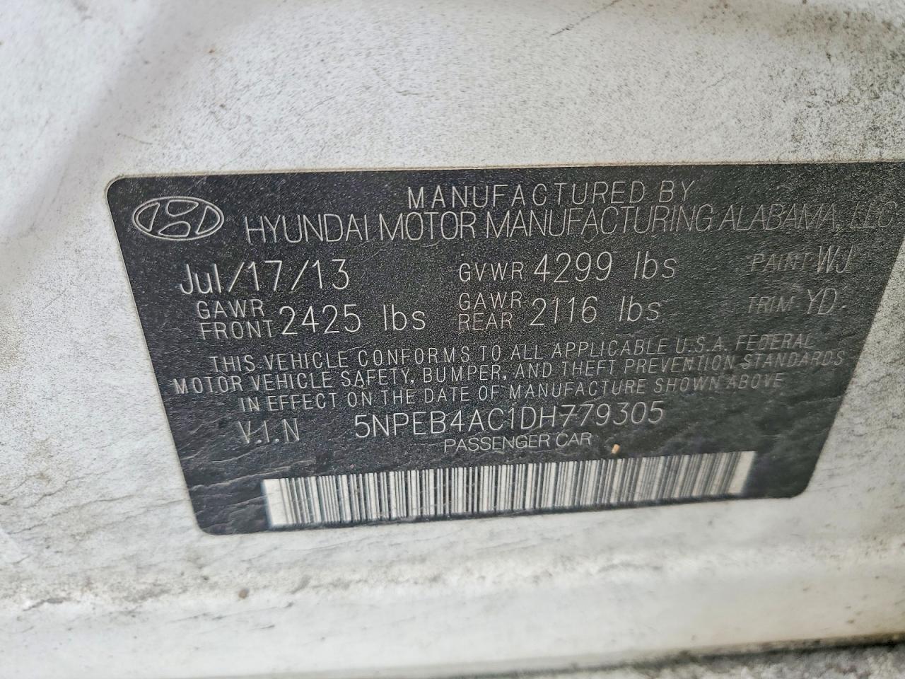 2013 HYUNDAI SONATA GLS photo 23