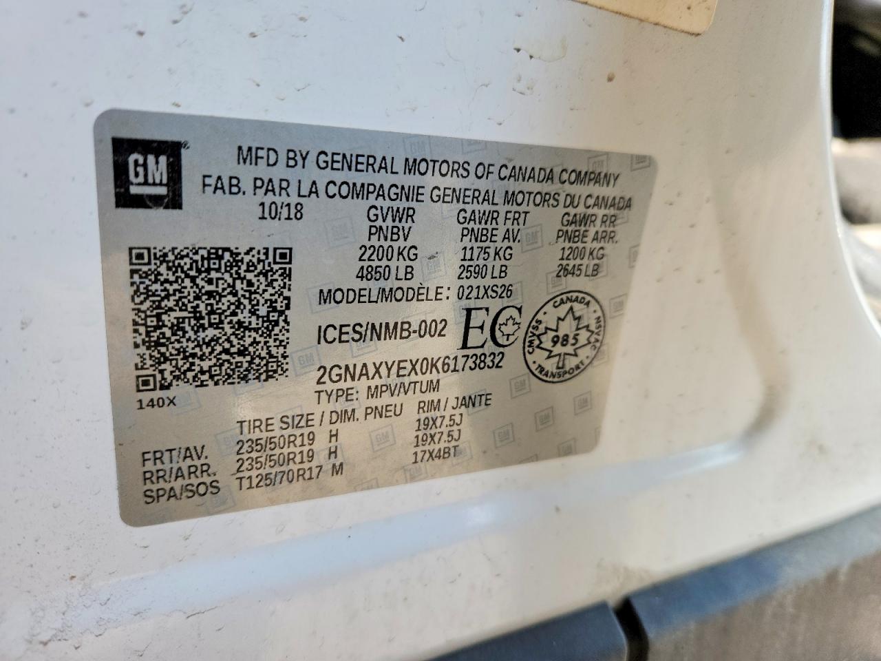 2019 CHEVROLET EQUINOX PREMIER photo 37