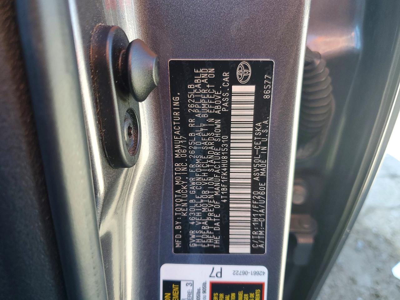 2017 TOYOTA CAMRY SE photo 45
