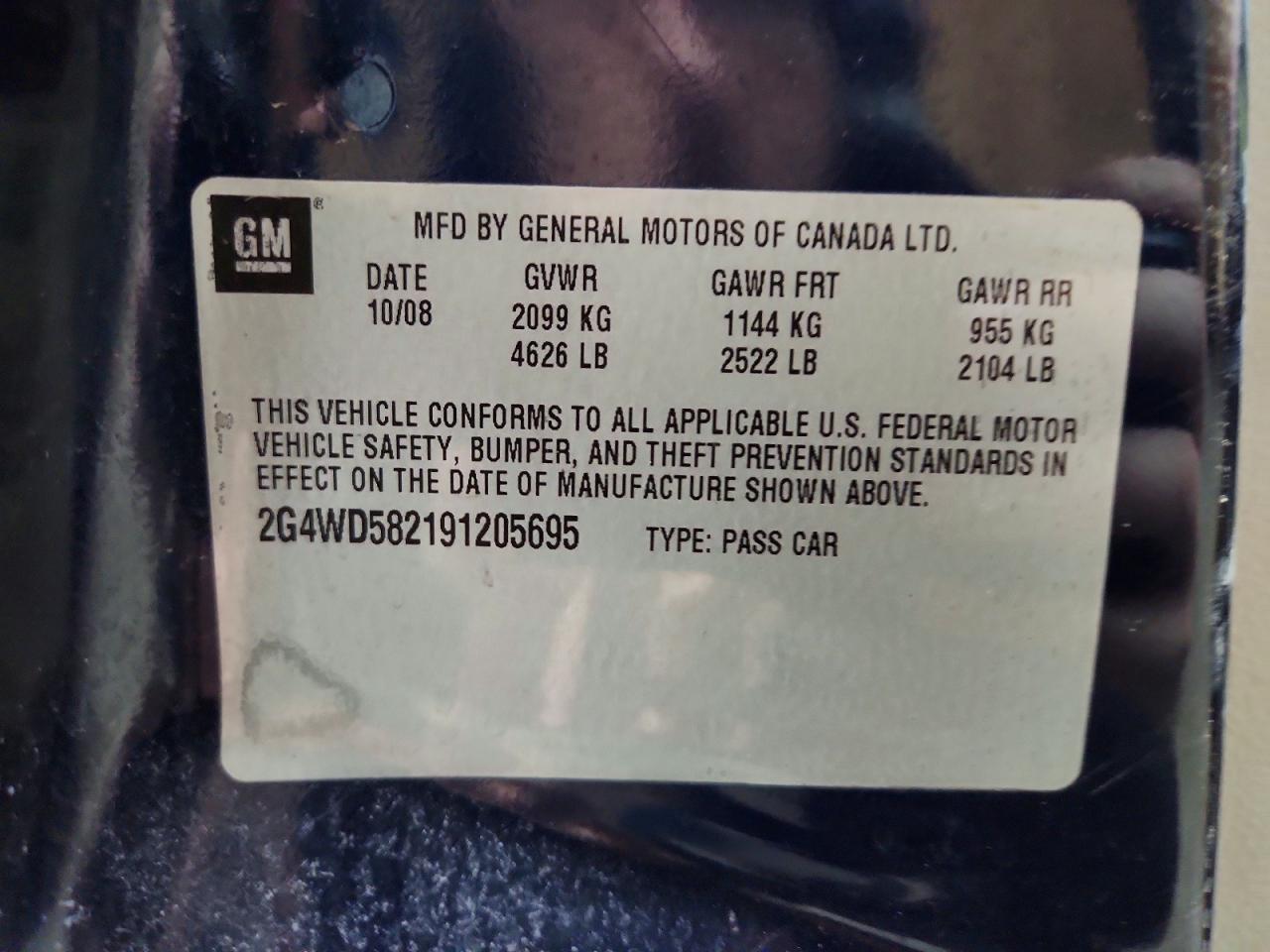 2009 BUICK LACROSSE CXL photo 12