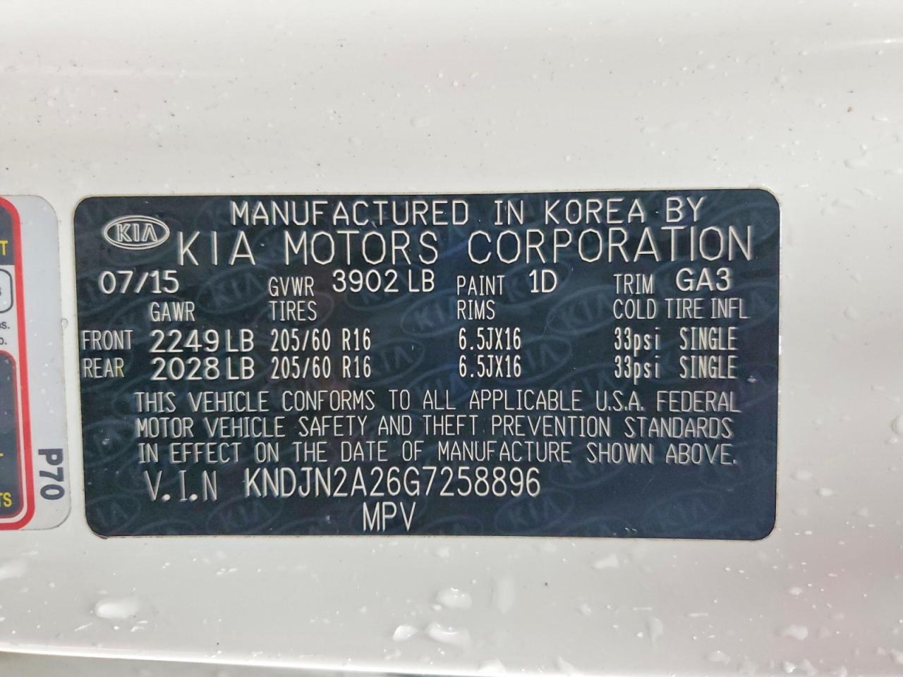 2016 KIA SOUL BASE photo 25