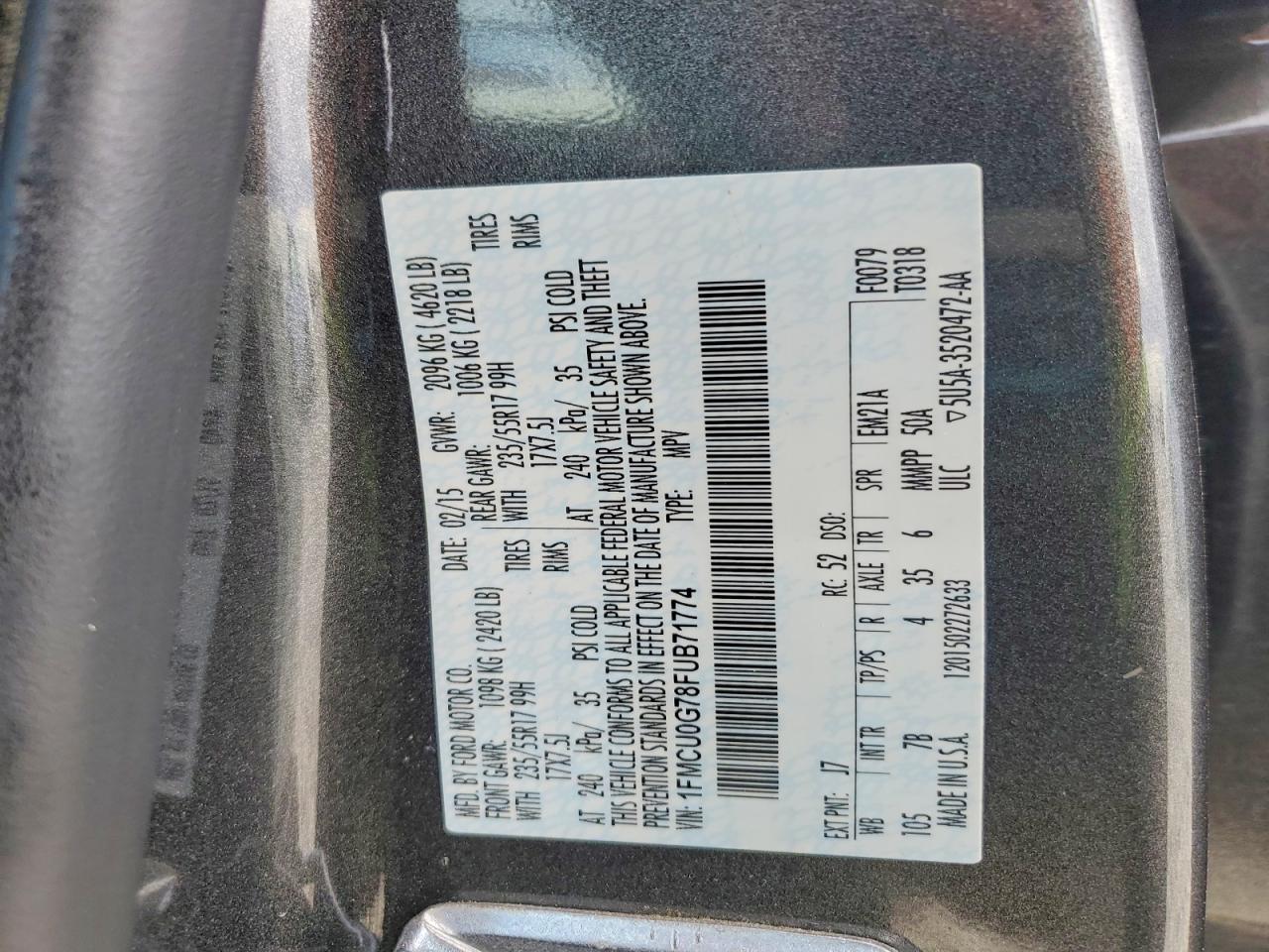 2015 FORD ESCAPE SE photo 13