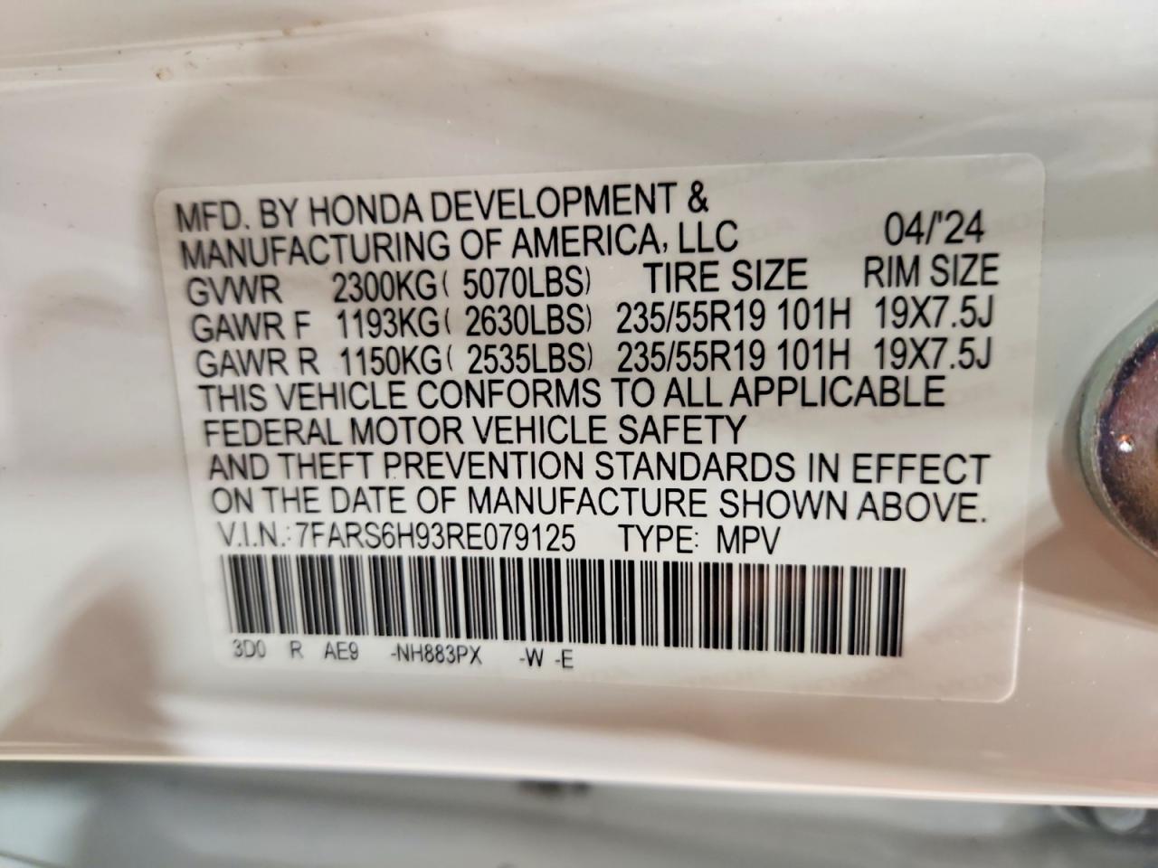 2024 HONDA CR-V SPORT TOURING photo 12