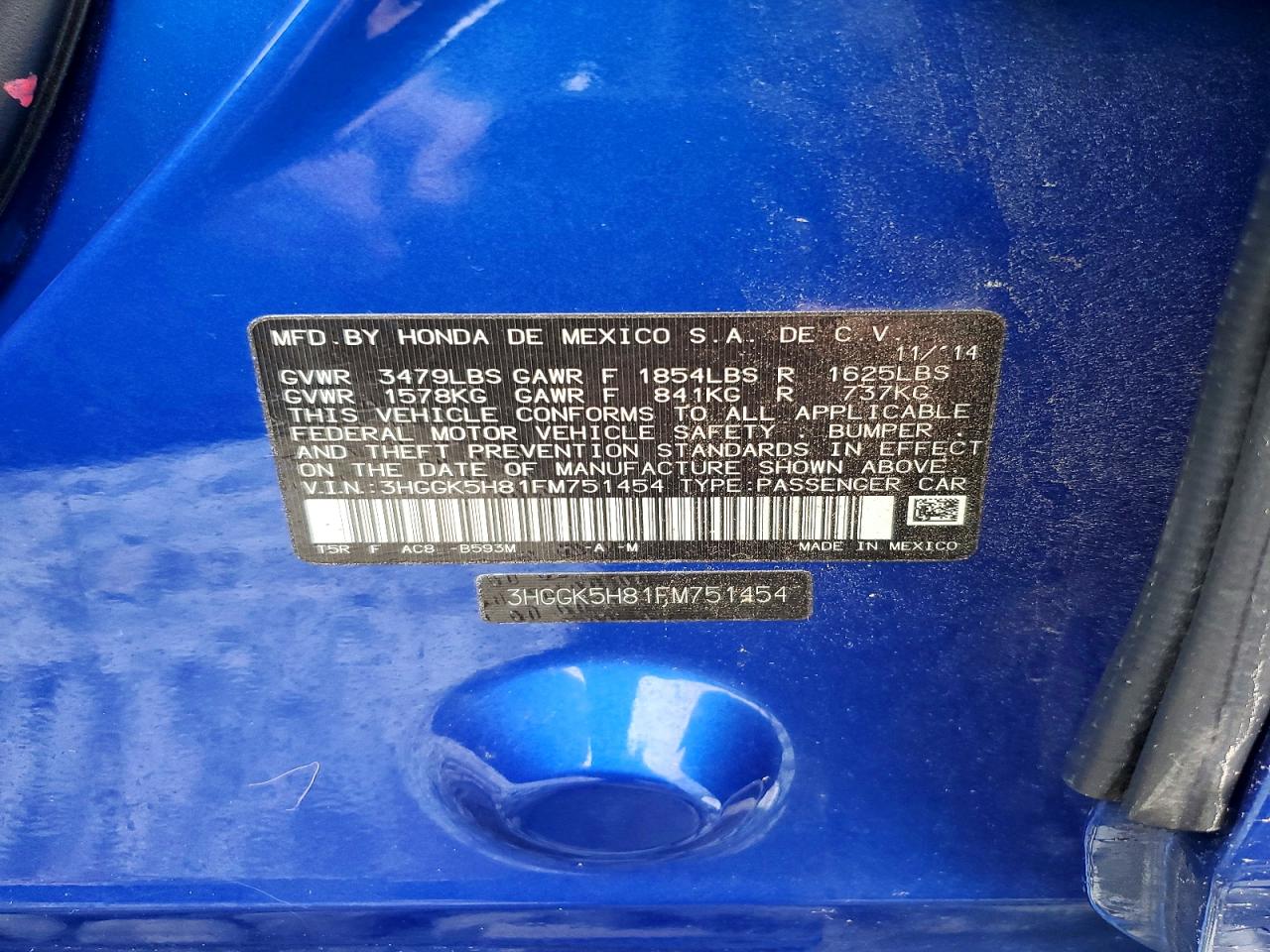 2015 HONDA FIT EX photo 23