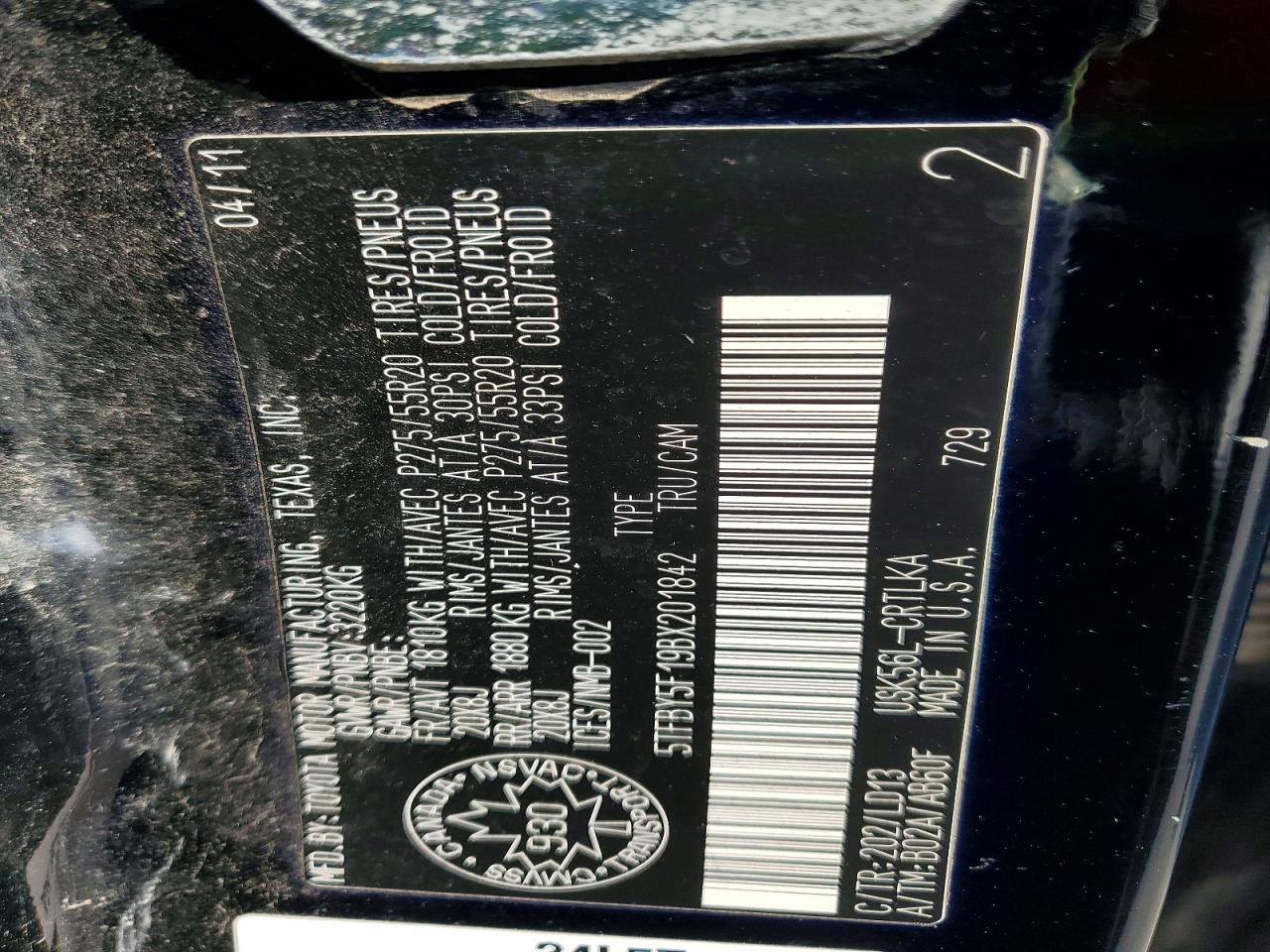 2011 TOYOTA TUNDRA LIMITED photo 12