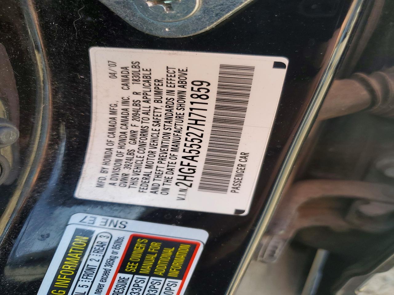 2007 HONDA CIVIC SI photo 25