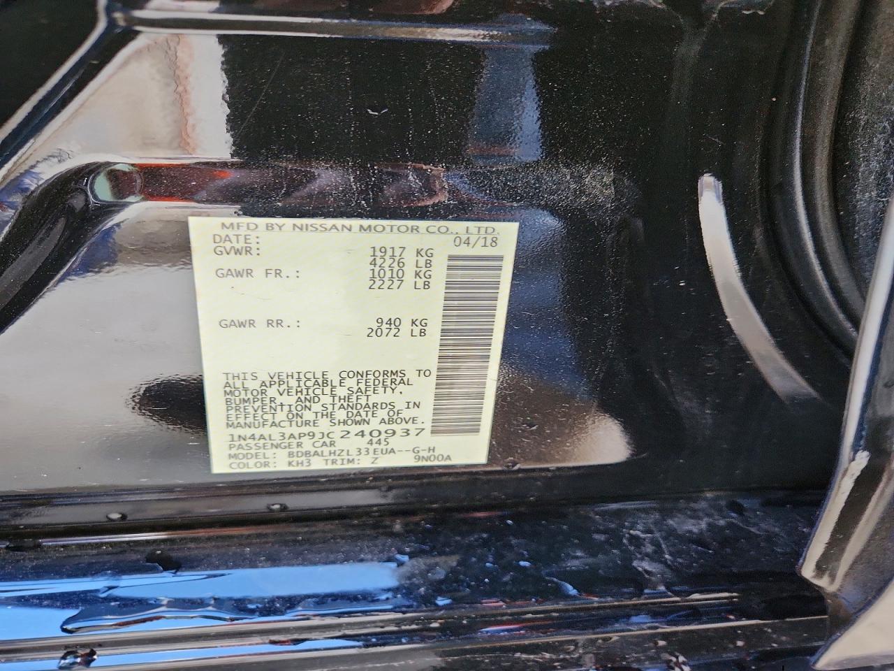 2018 NISSAN ALTIMA 2.5 SR photo 34