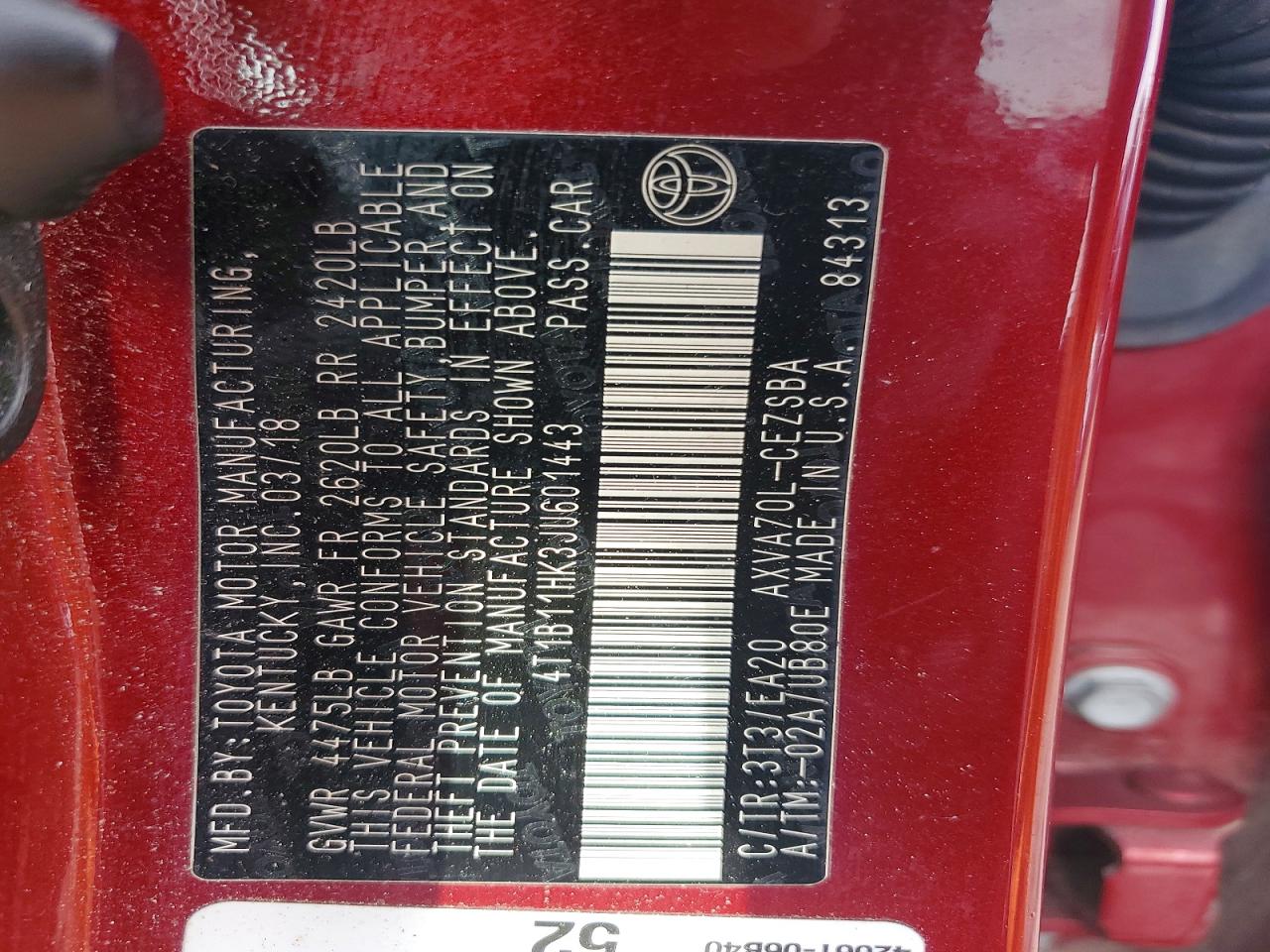 2018 TOYOTA CAMRY SE photo 12