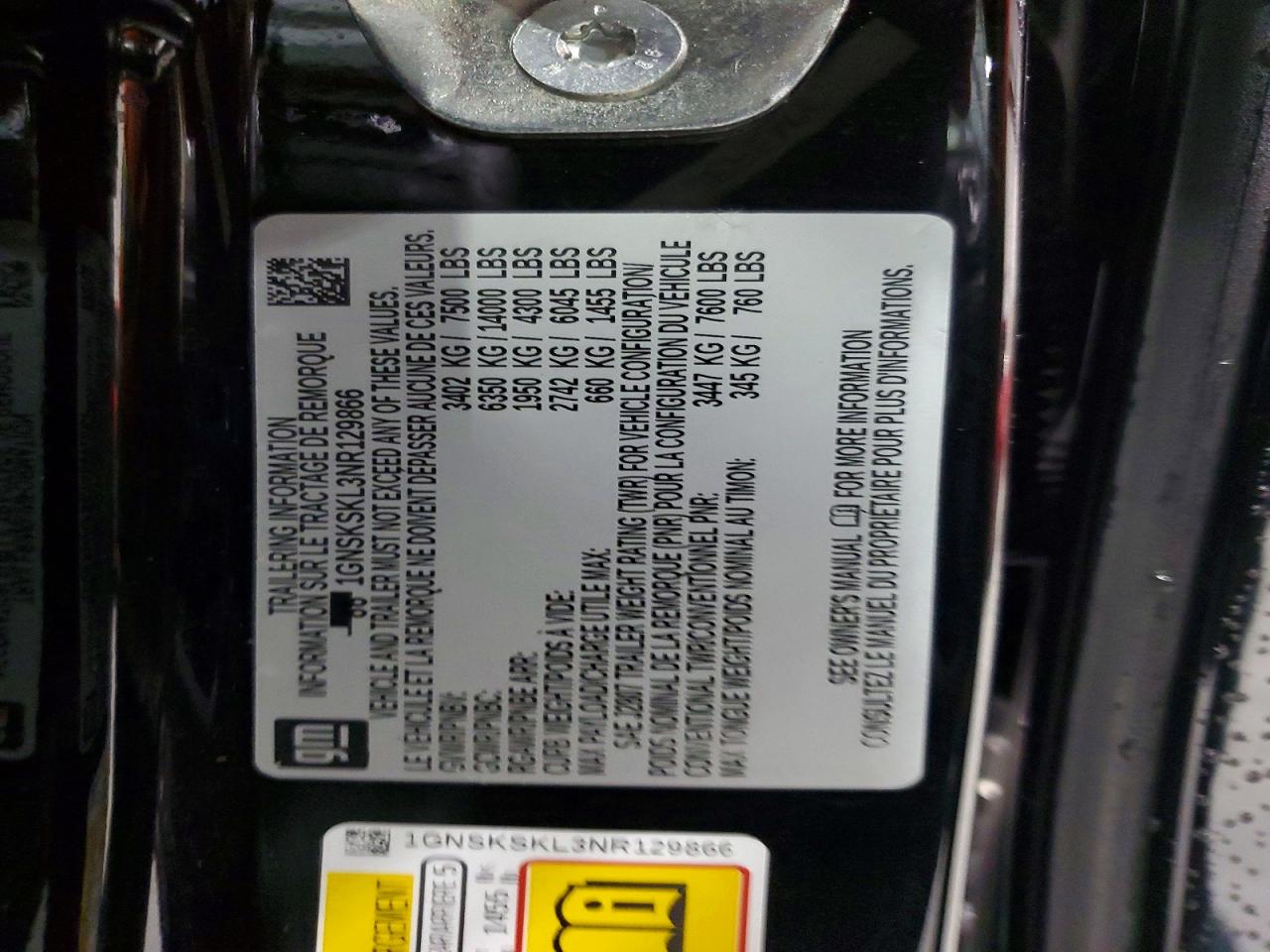 2022 CHEV TAHOE K1500 PREMIER photo 14
